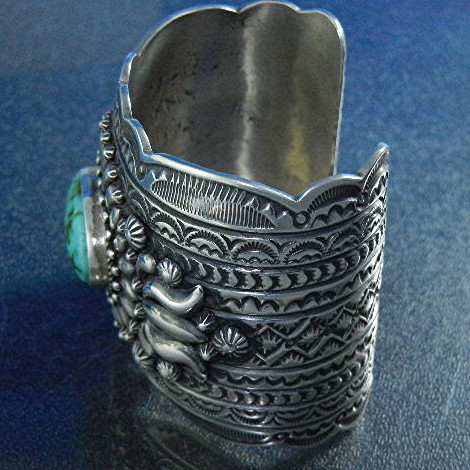 Darryl Becenti RIP Turquoise Sterling Silver Bracelet