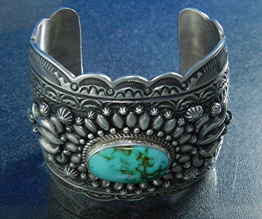 Darryl Becenti RIP Turquoise Sterling Silver Bracelet