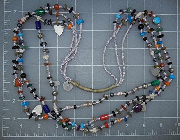 Navajo Sterling Silver Beaded Treasure Necklace Signed
