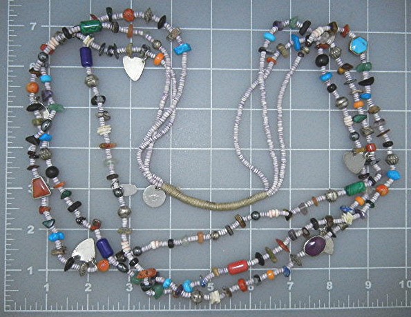 Navajo Sterling Silver Beaded Treasure Necklace Signed