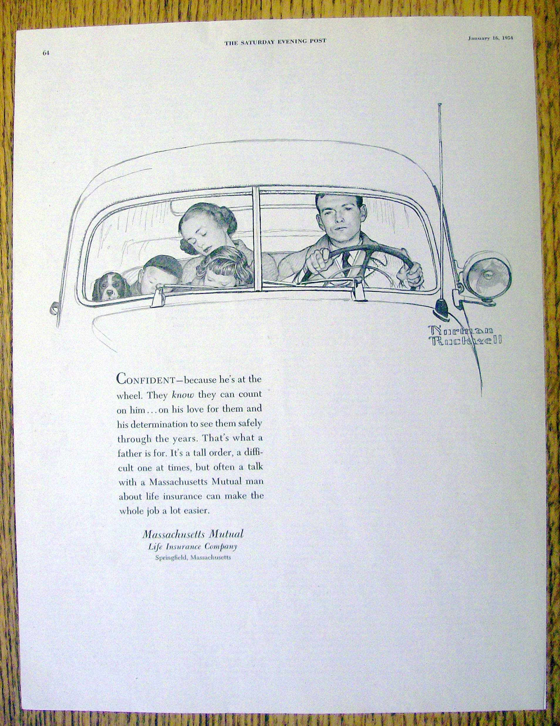 1954 Massachusetts Mutual By Norman Rockwell