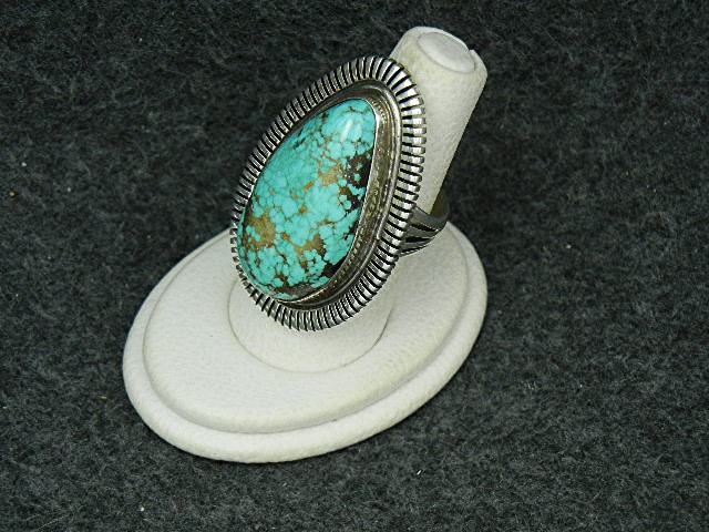 Navajo Sterling Silver Carico Lake Turquoise Ring
