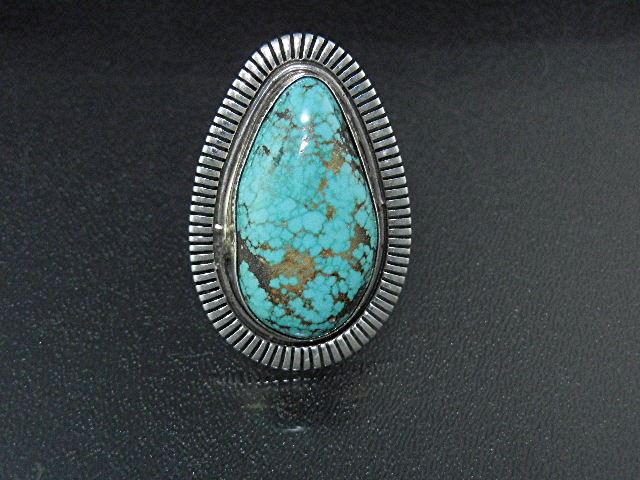 Navajo Sterling Silver Carico Lake Turquoise Ring