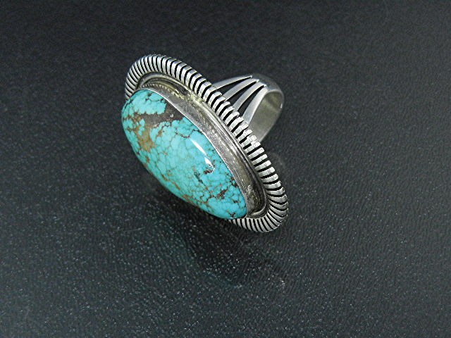 Navajo Sterling Silver Carico Lake Turquoise Ring