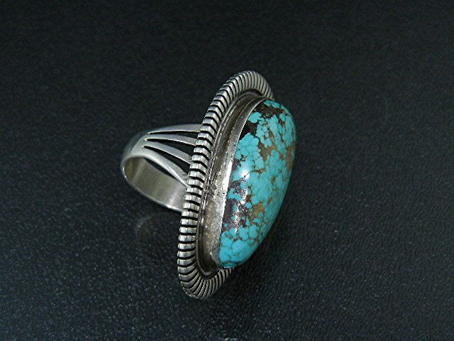 Navajo Sterling Silver Carico Lake Turquoise Ring