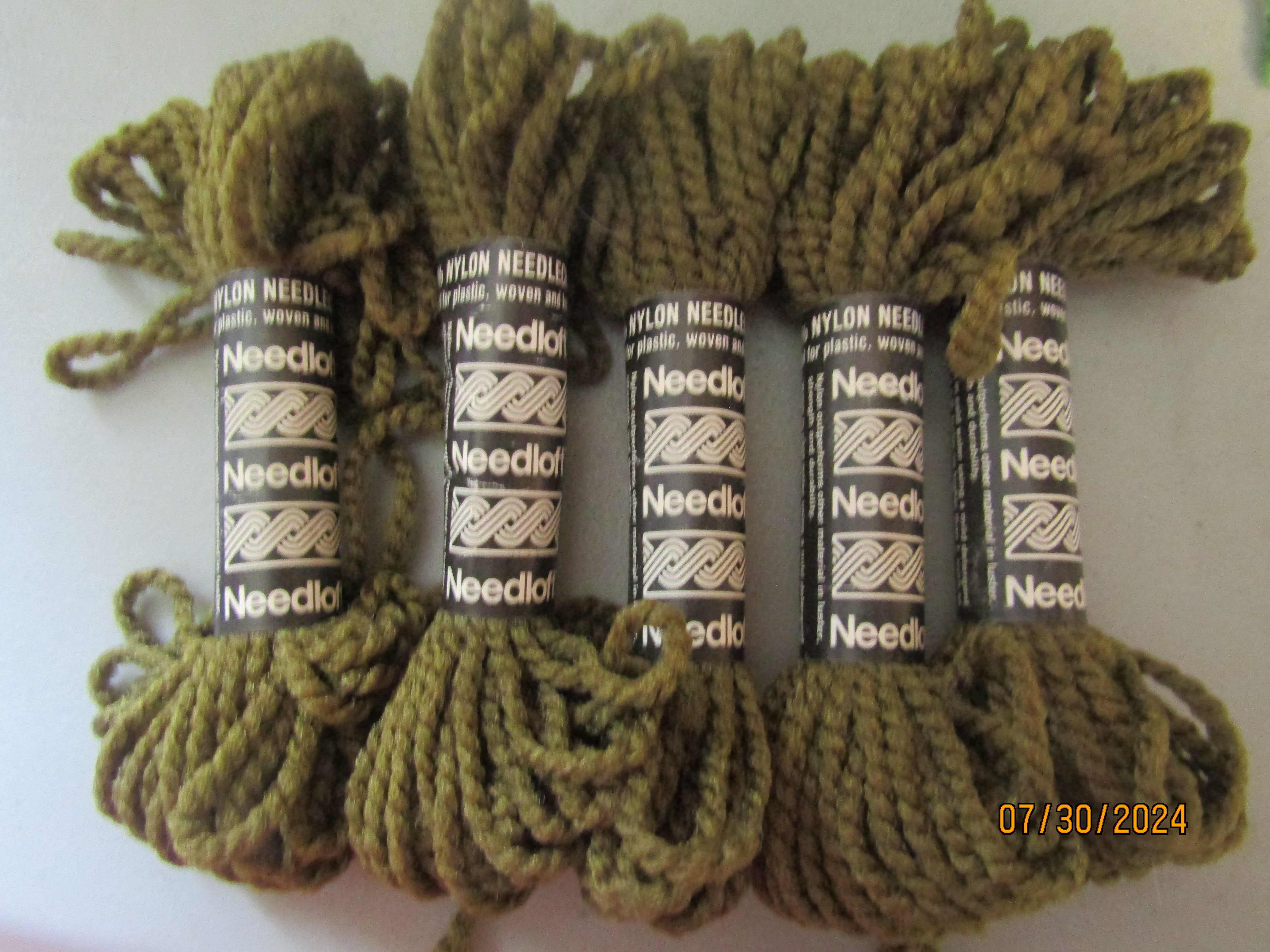 Vintage Needleloft  Avocado Plastic Canvas Yarn