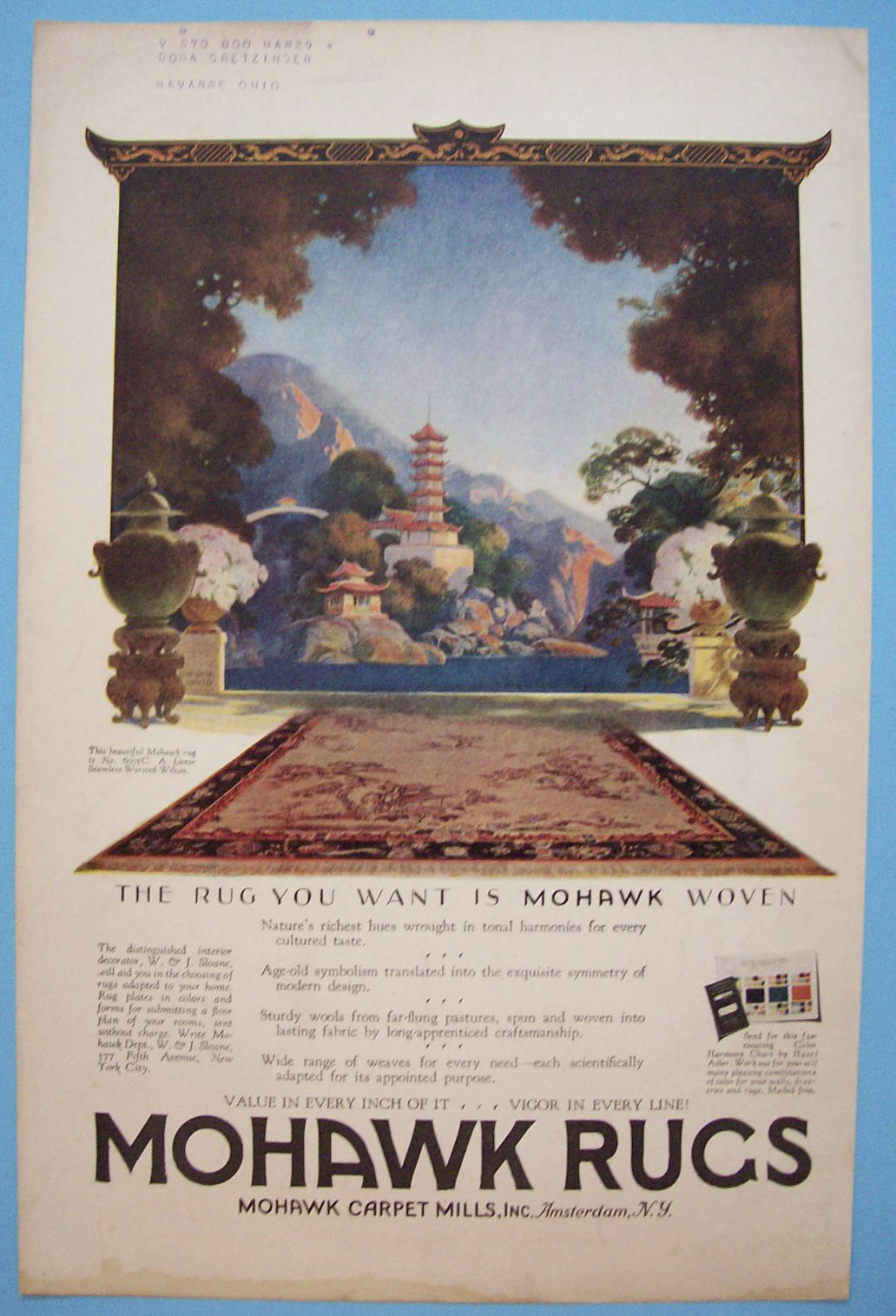 Vintage Ad: 1927 Mohawk Rugs