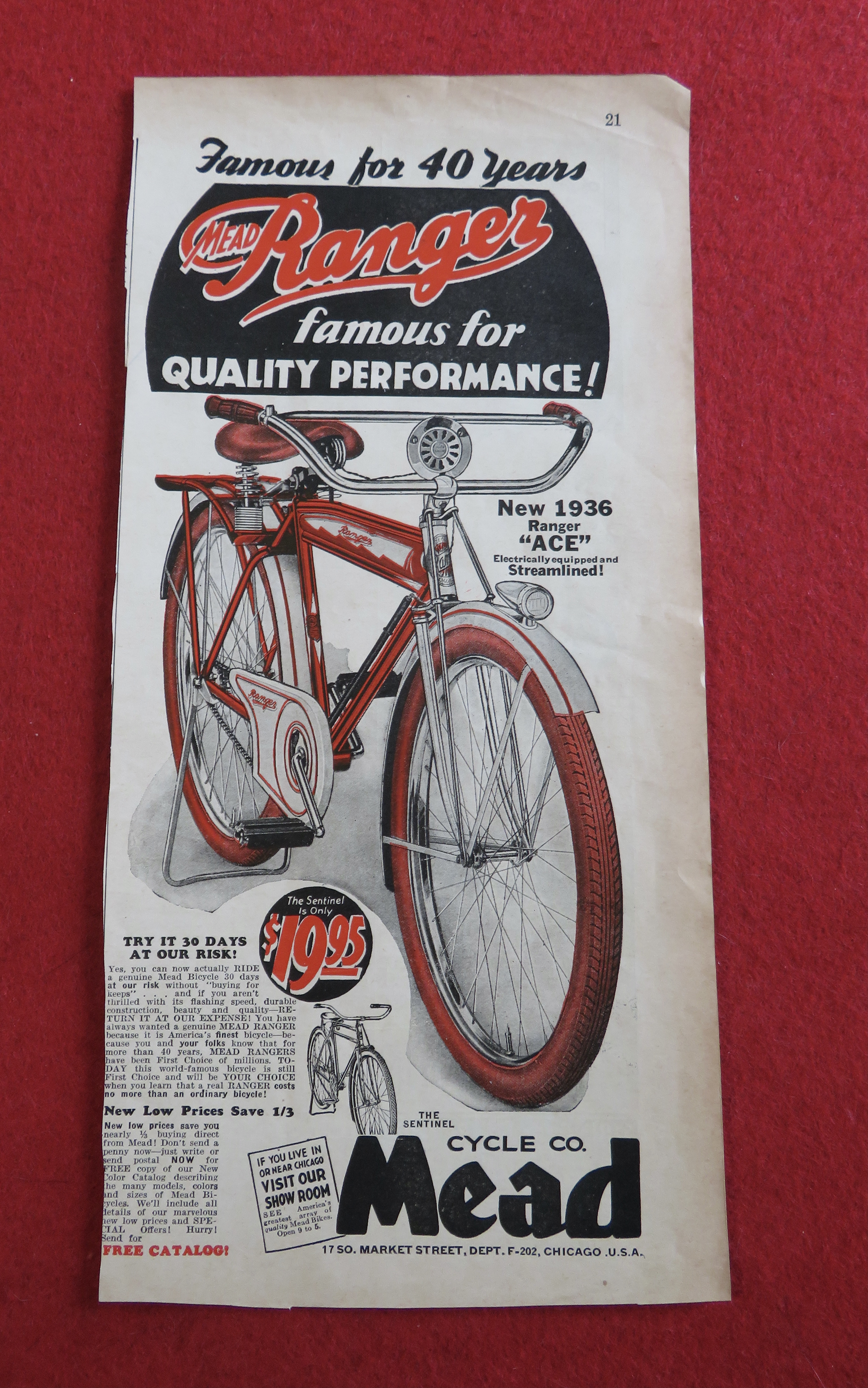 1936 Mead Cycle Company with the Mead Ranger
