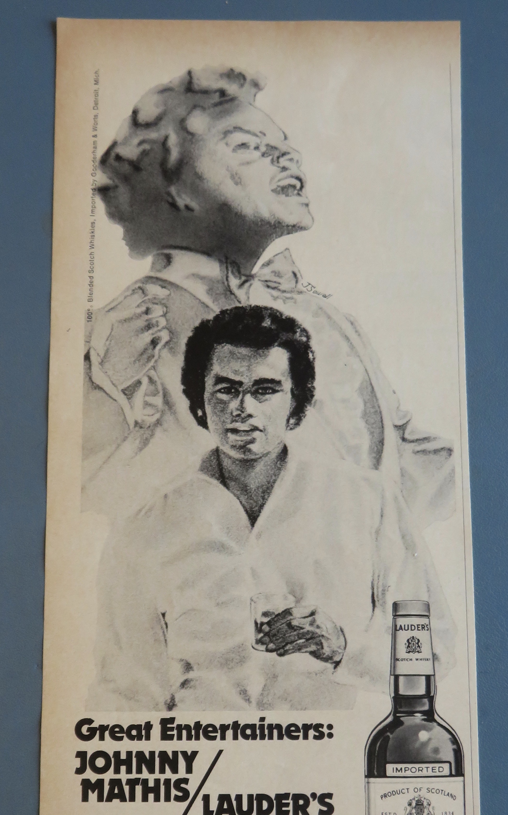 1974 Lauder's Scotch Whiskey with Johnny Mathis