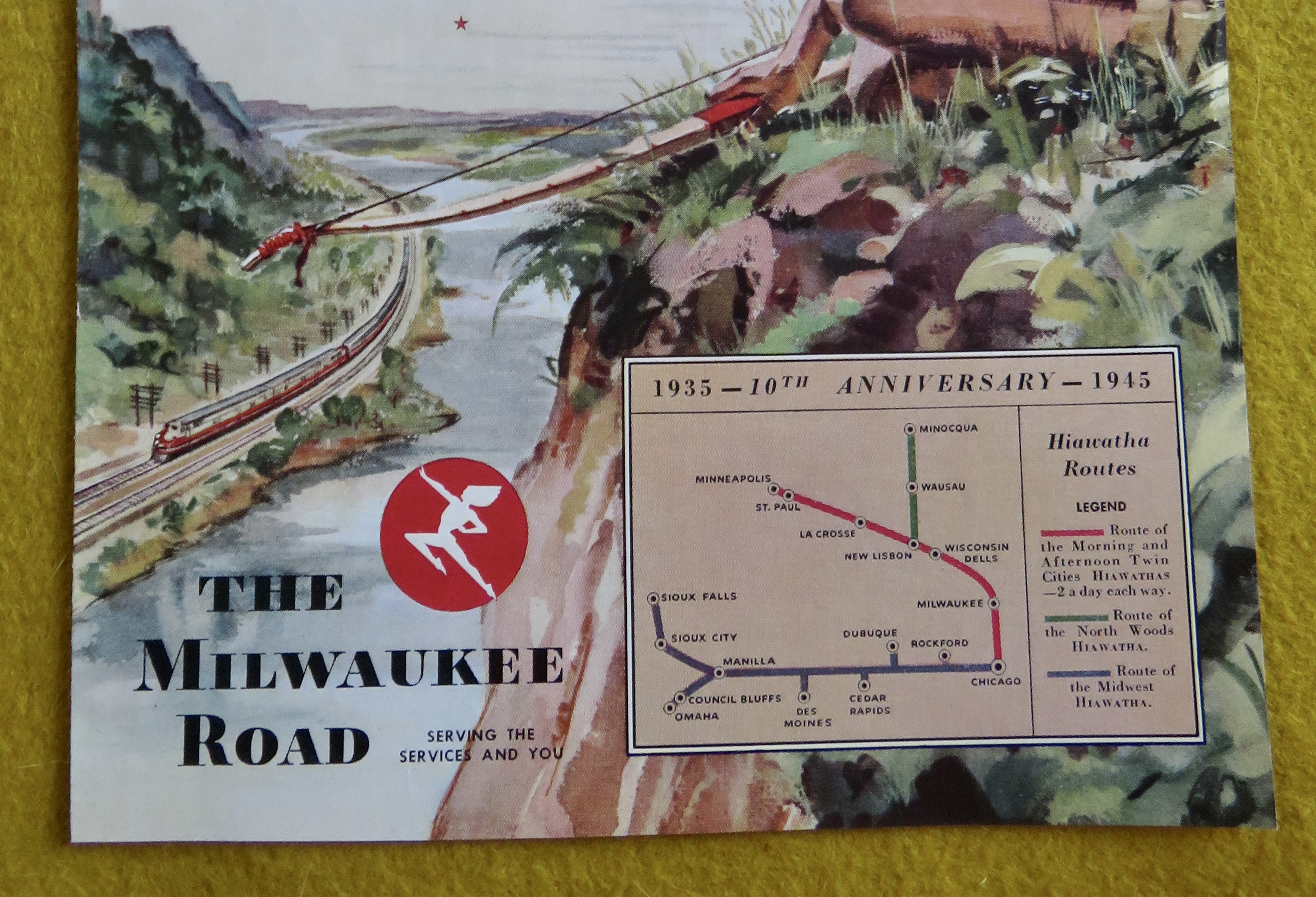 1945 Milwaukee Road with Indian Man Looking At Train
