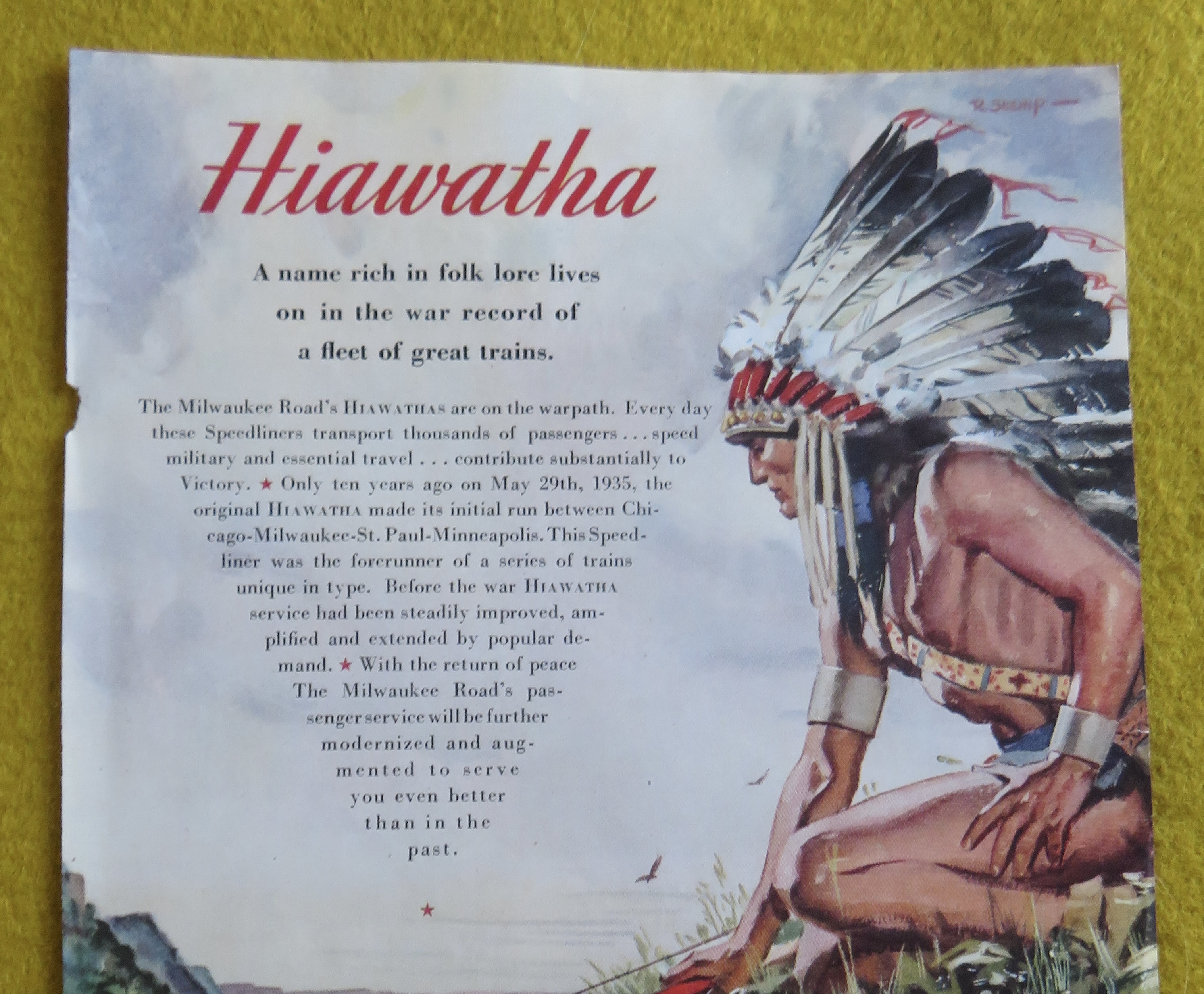 1945 Milwaukee Road with Indian Man Looking At Train