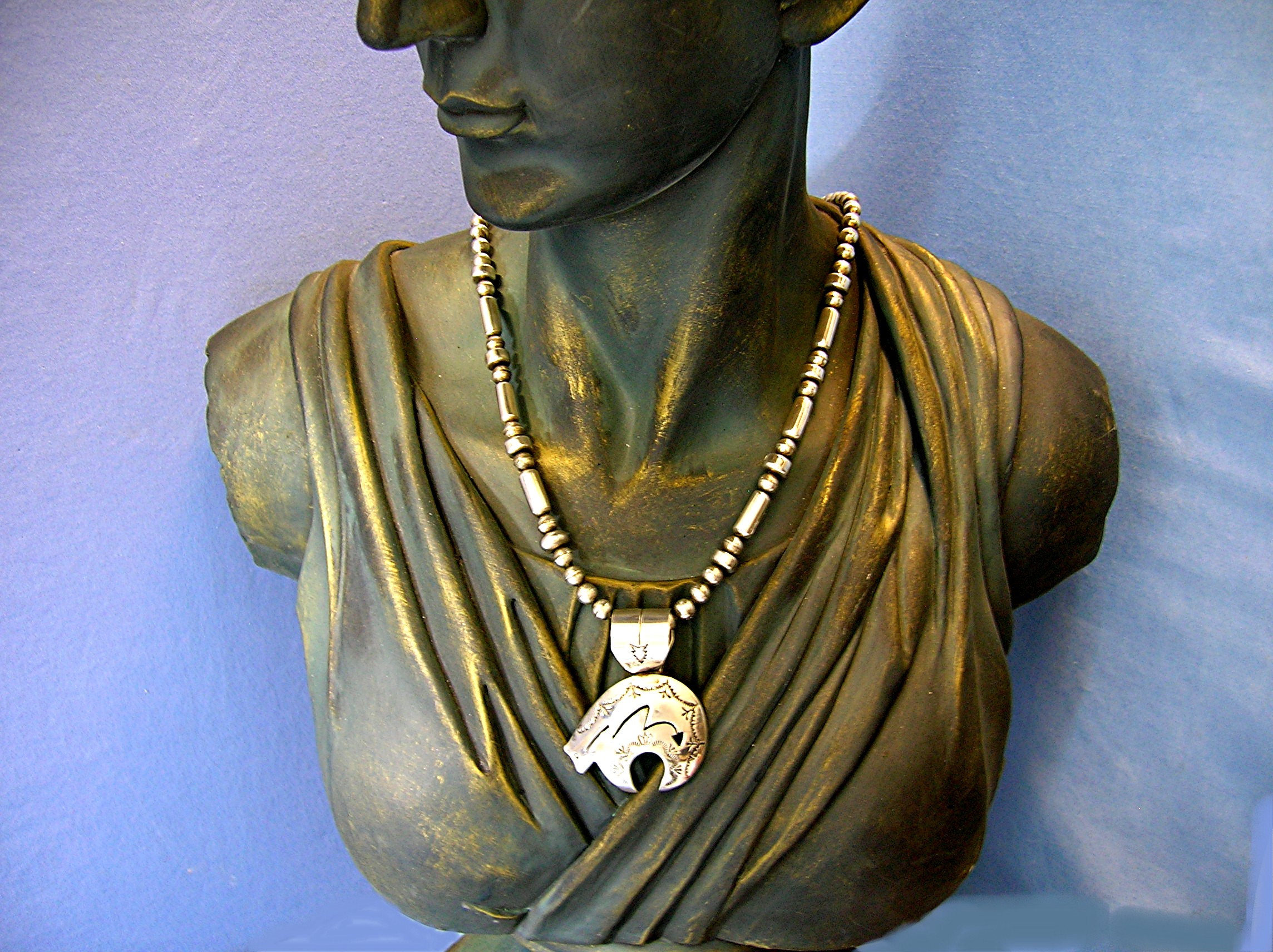 Necklace Sterling Silver MARY JACKSON Bear 23 Inch bead