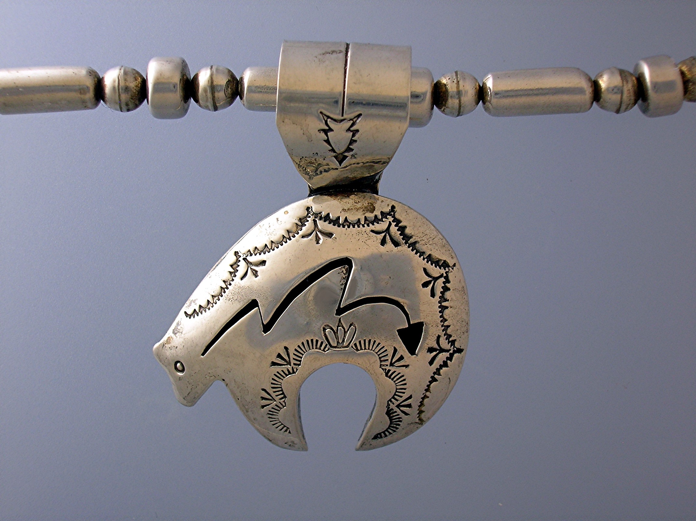 Necklace Sterling Silver MARY JACKSON Bear 23 Inch bead