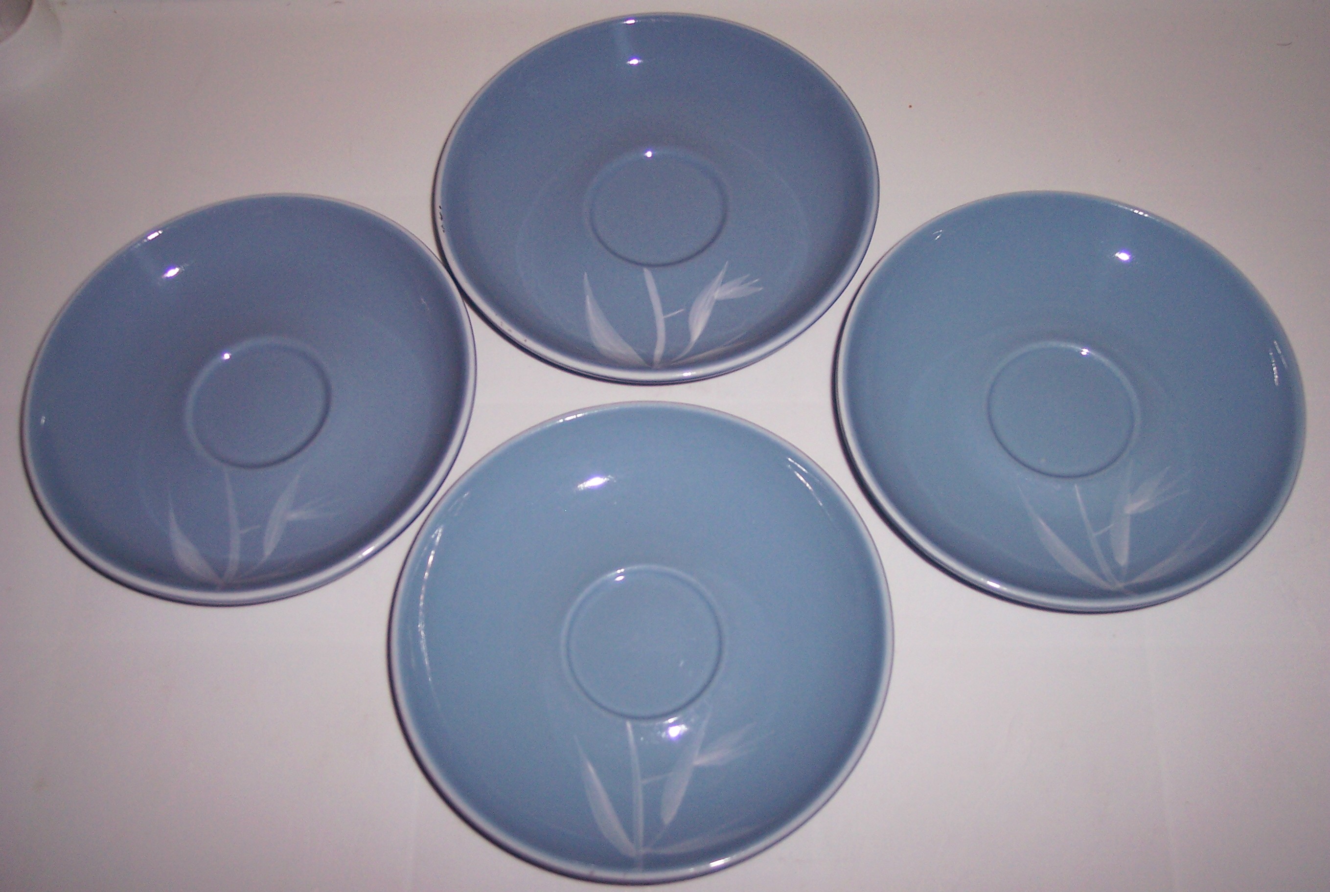 Winfield China Pottery Blue Pacific Set/4 Saucers