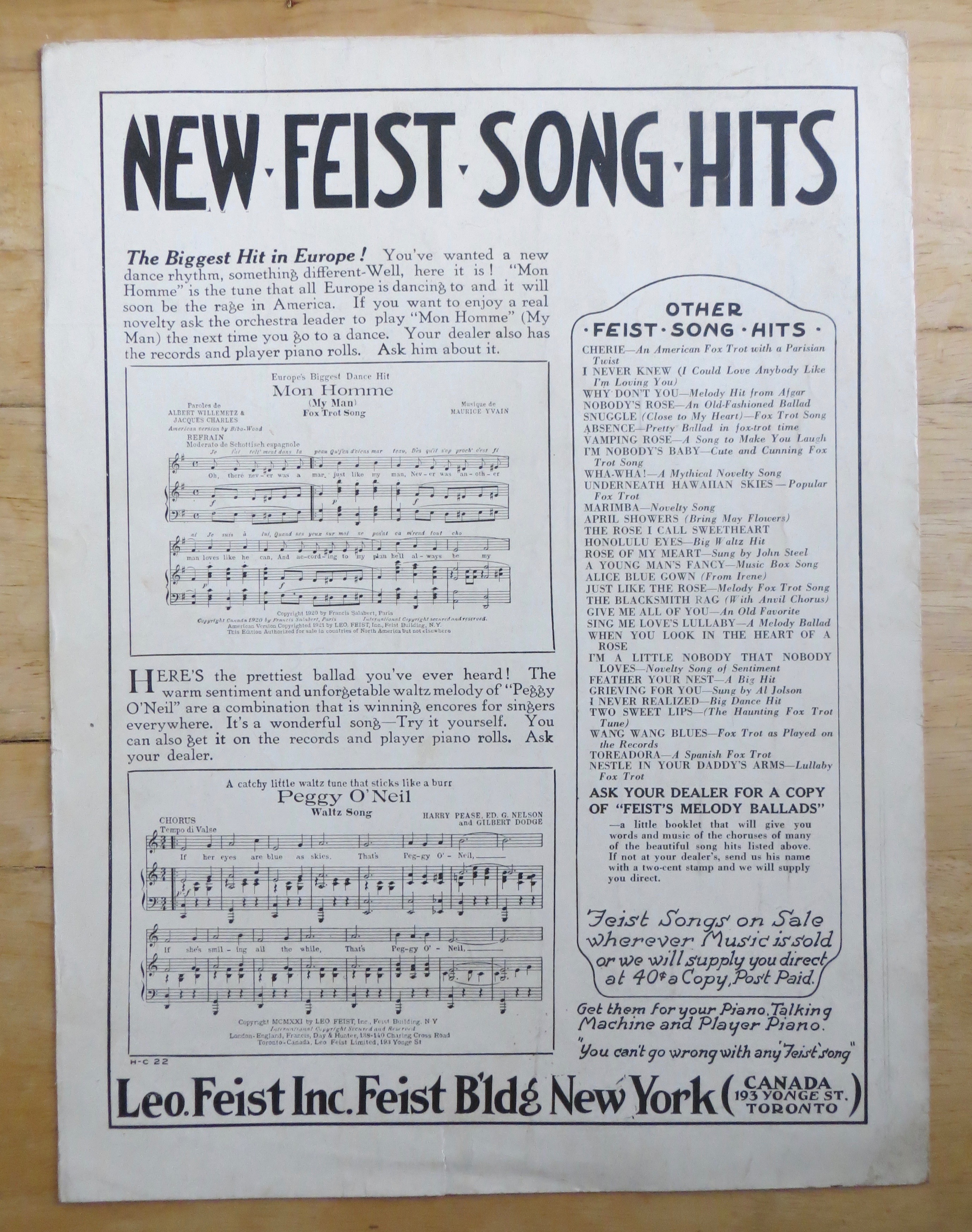 1921 Nestle In Your Daddy's Arms Sheet Music