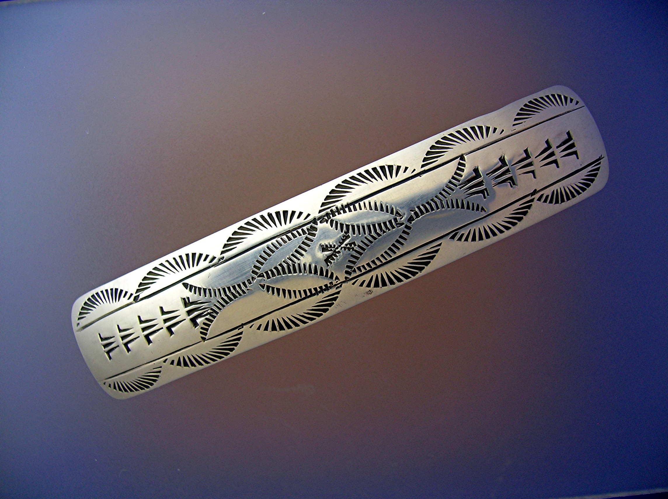 Navajo Sterling Silver Hair Barrette 3 7/8 Inches Wide