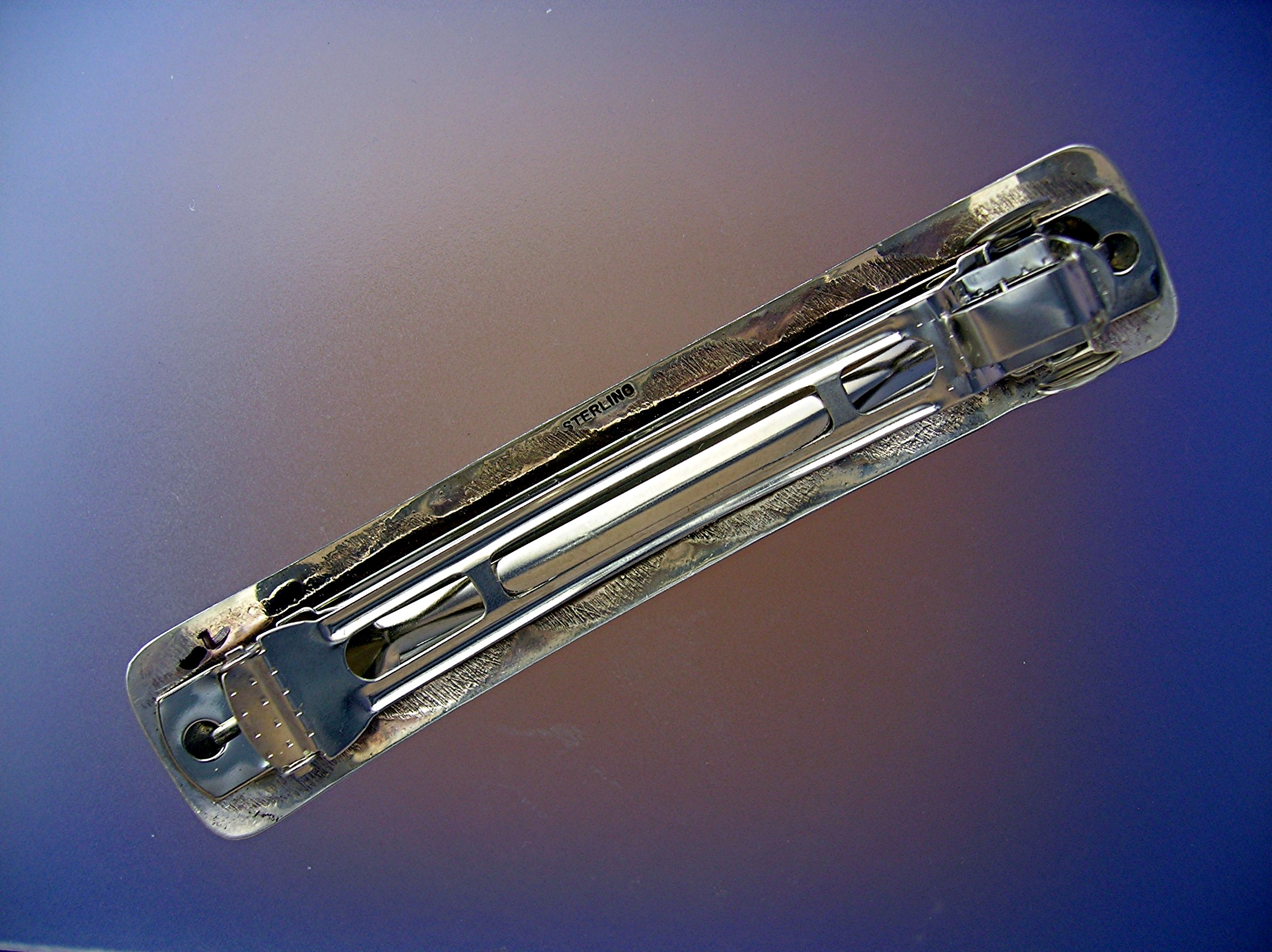 Navajo Sterling Silver Hair Barrette 3 7/8 Inches Wide