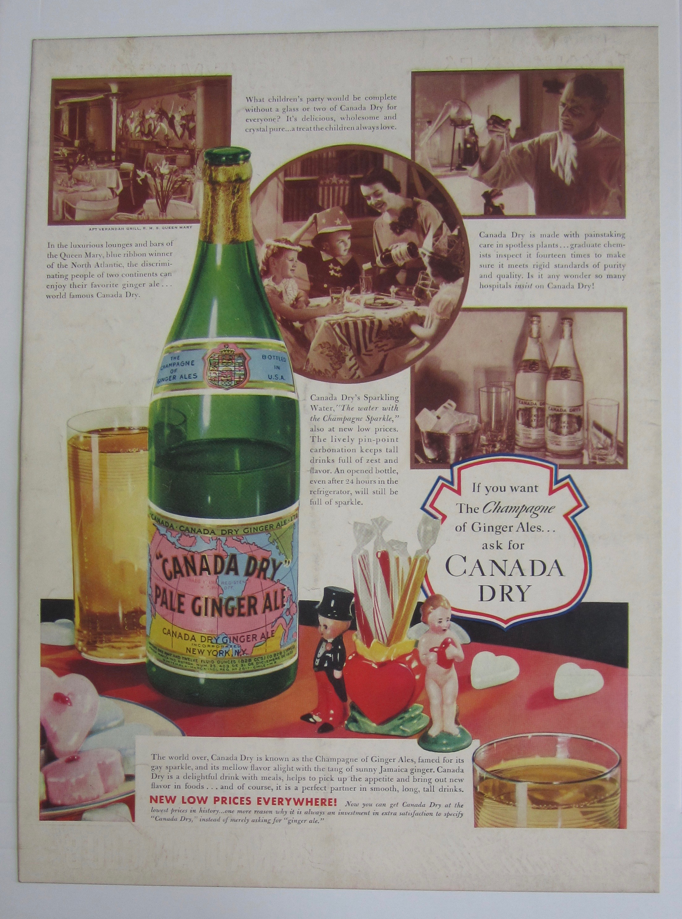 1937 Canada Dry Ginger Ale with Bottle of Ginger Ale