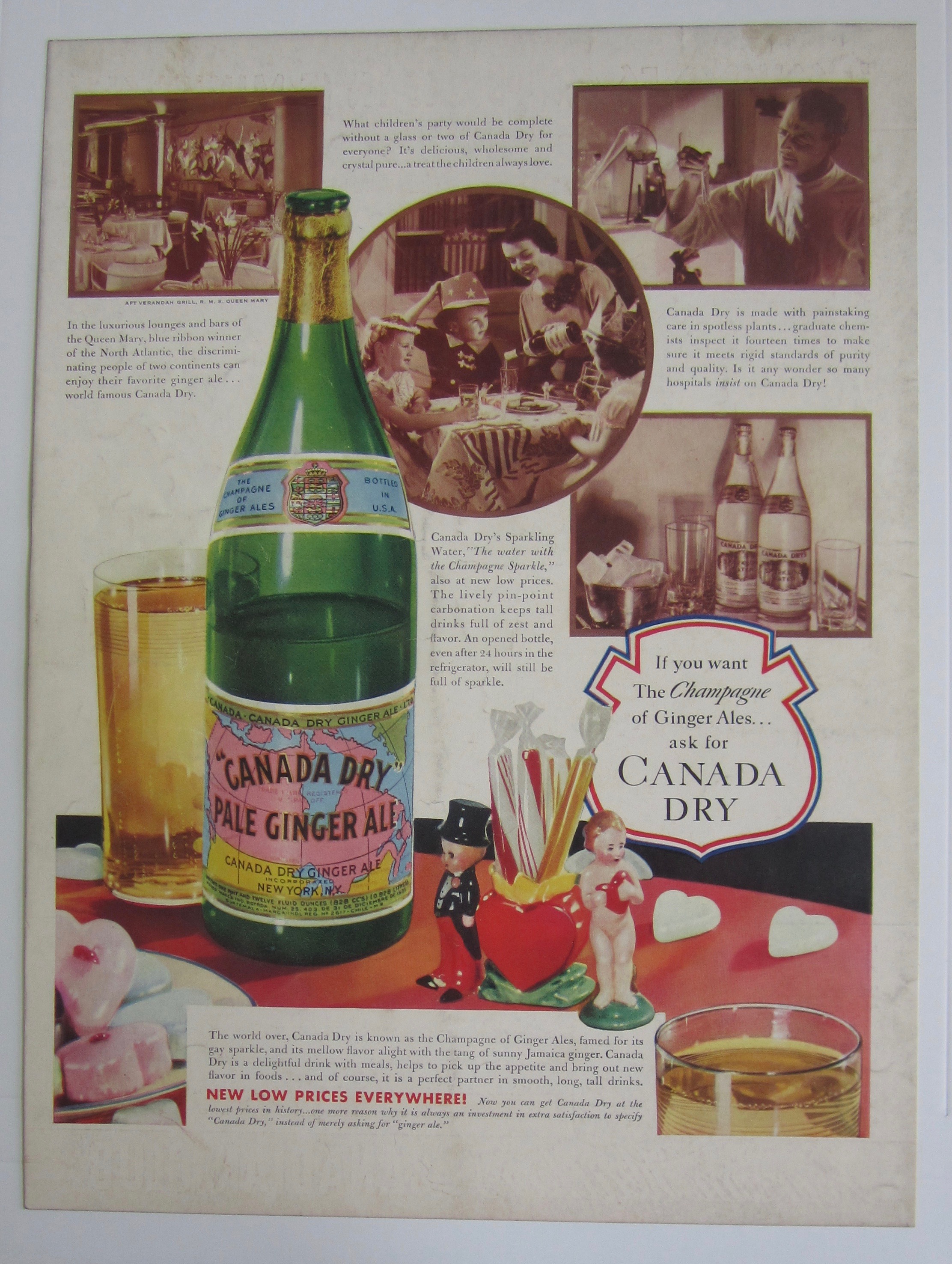 1937 Canada Dry Ginger Ale with Bottle of Ginger Ale