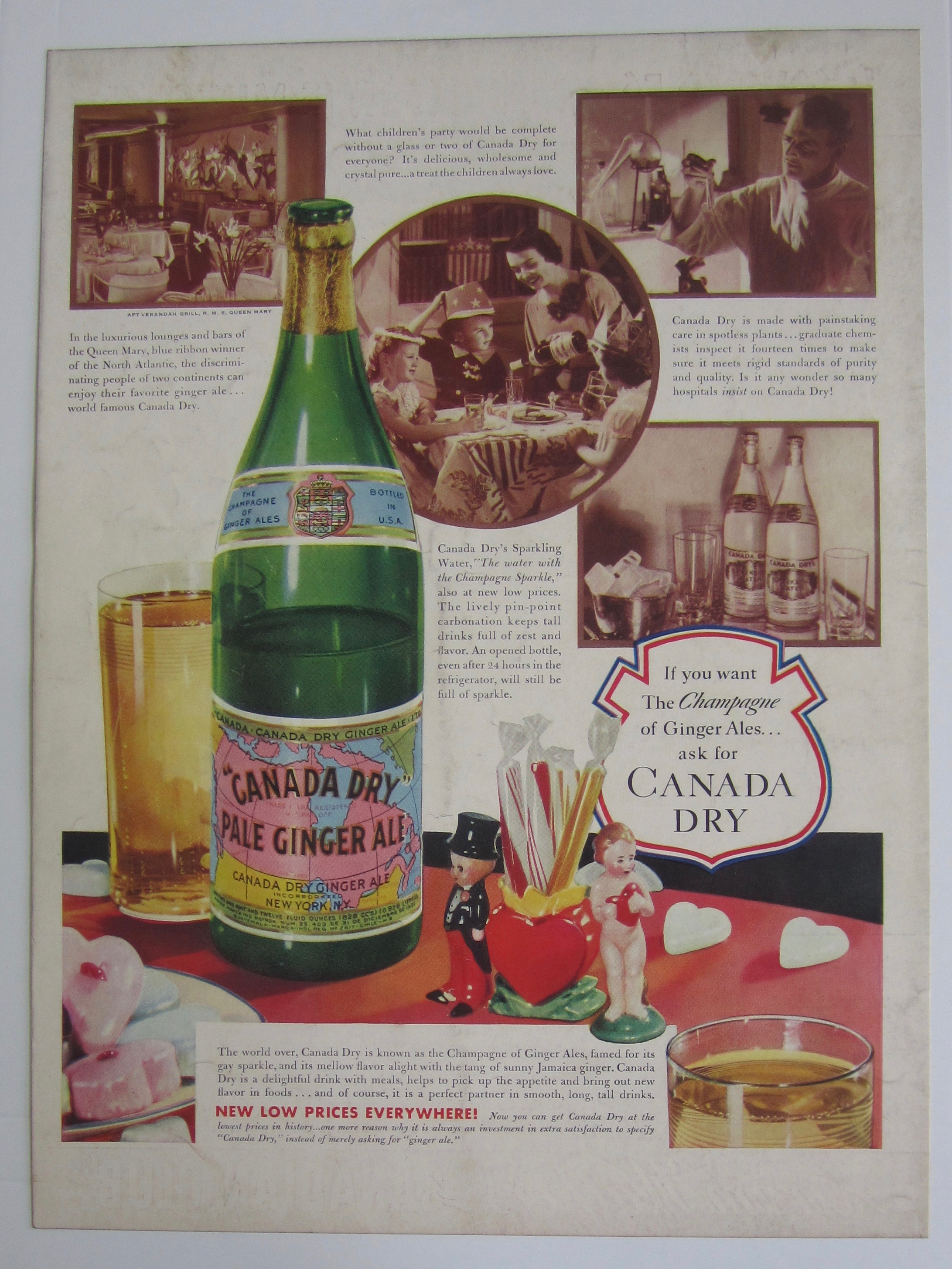 1937 Canada Dry Ginger Ale with Bottle of Ginger Ale