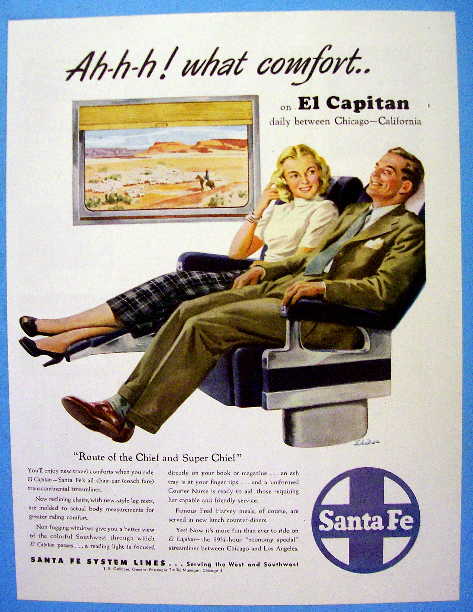 1948 Santa Fe with Man and Woman on El Capitan