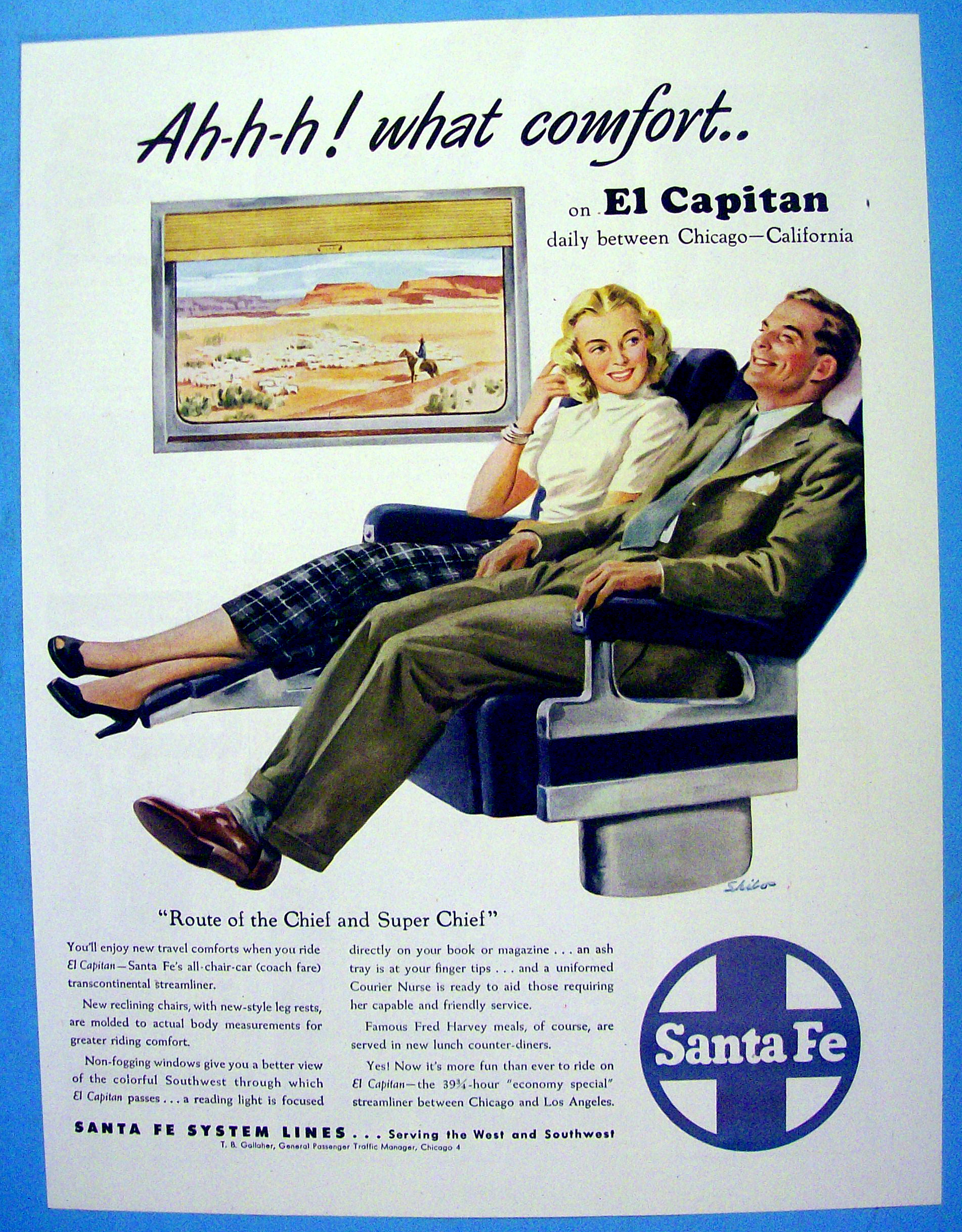 1948 Santa Fe with Man and Woman on El Capitan