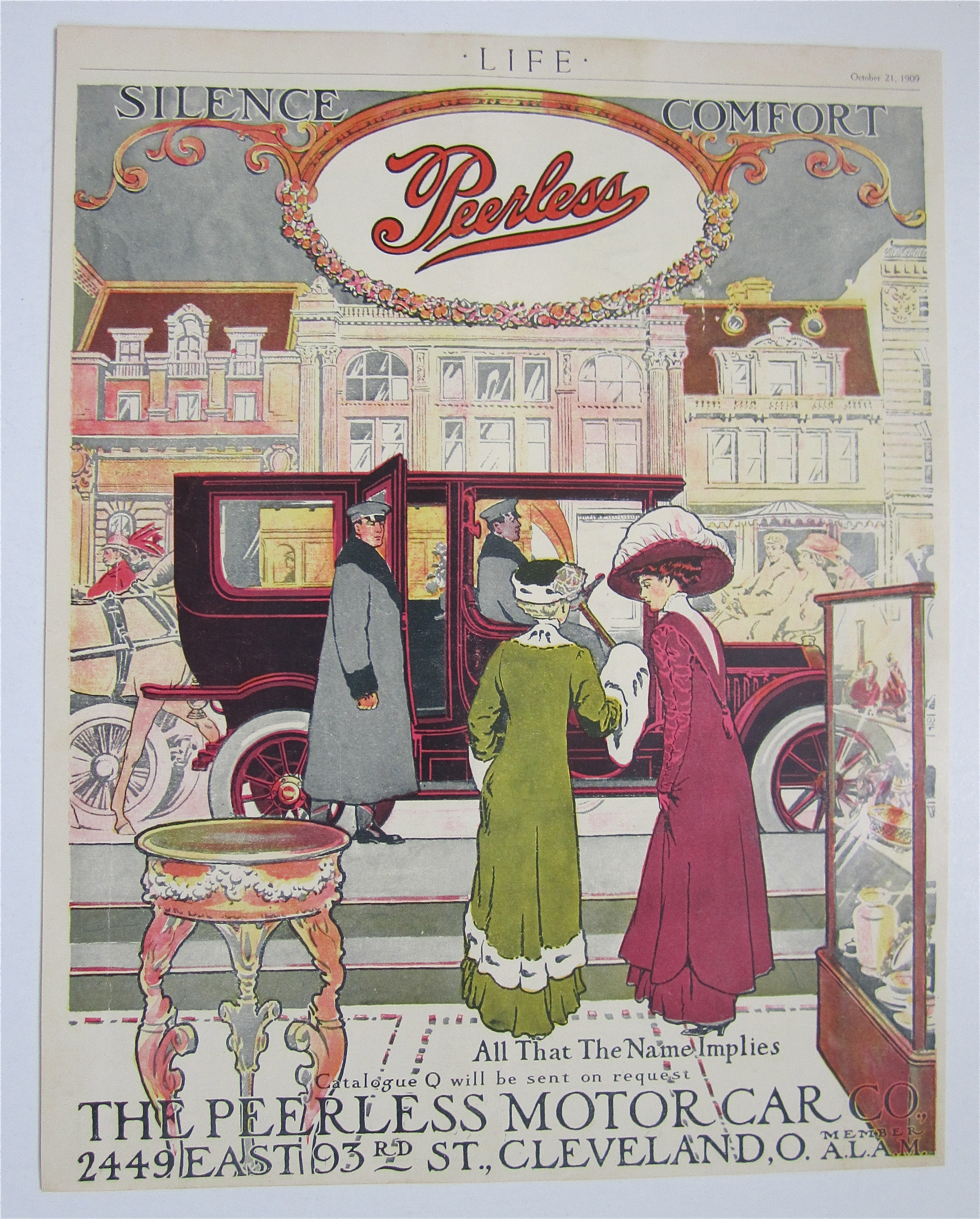 1909 Peerless Motor Car with Woman Getting Into Car