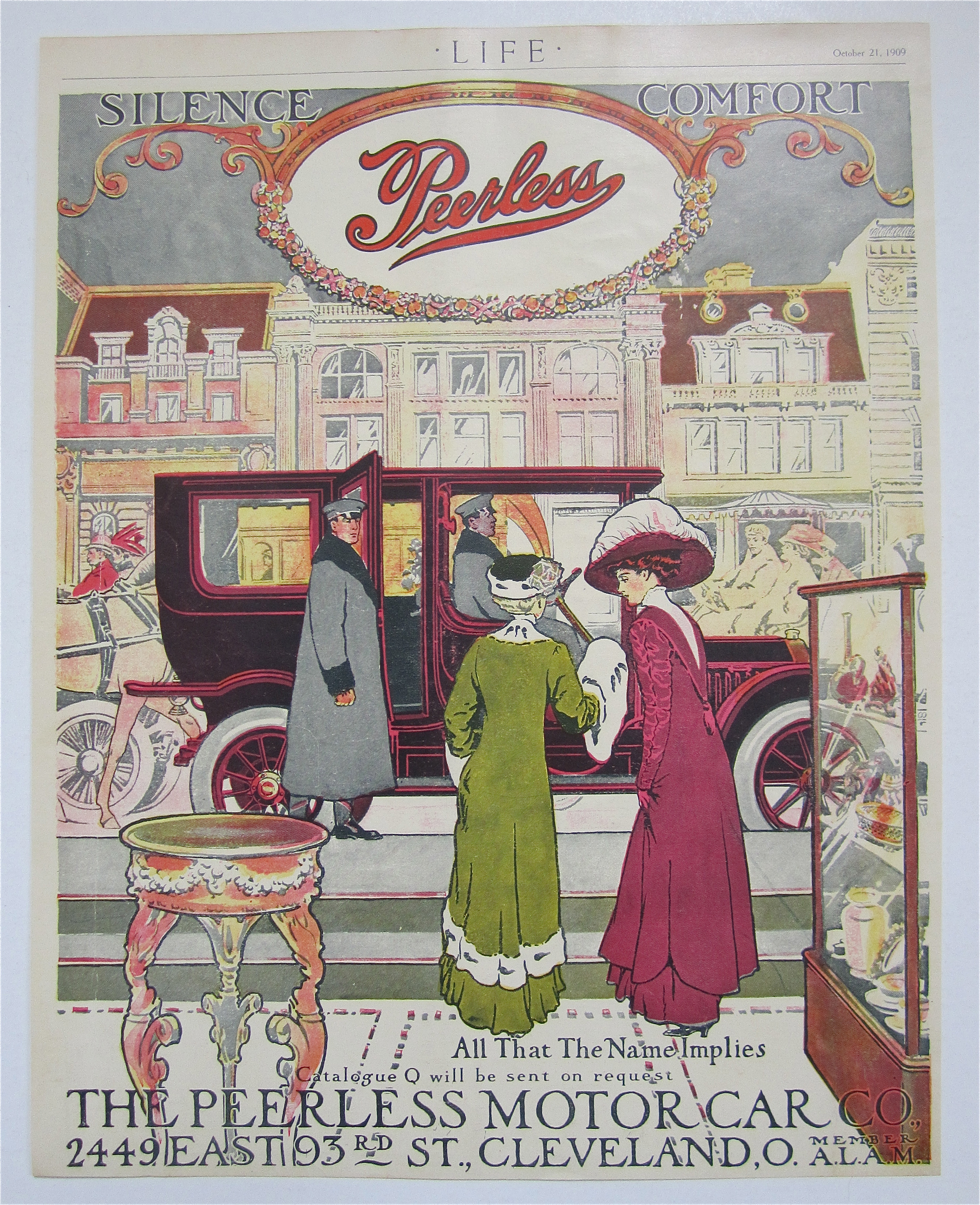 1909 Peerless Motor Car with Woman Getting Into Car