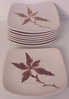 California Ceramics Orchard Ware Floral Set/8 Saucers!