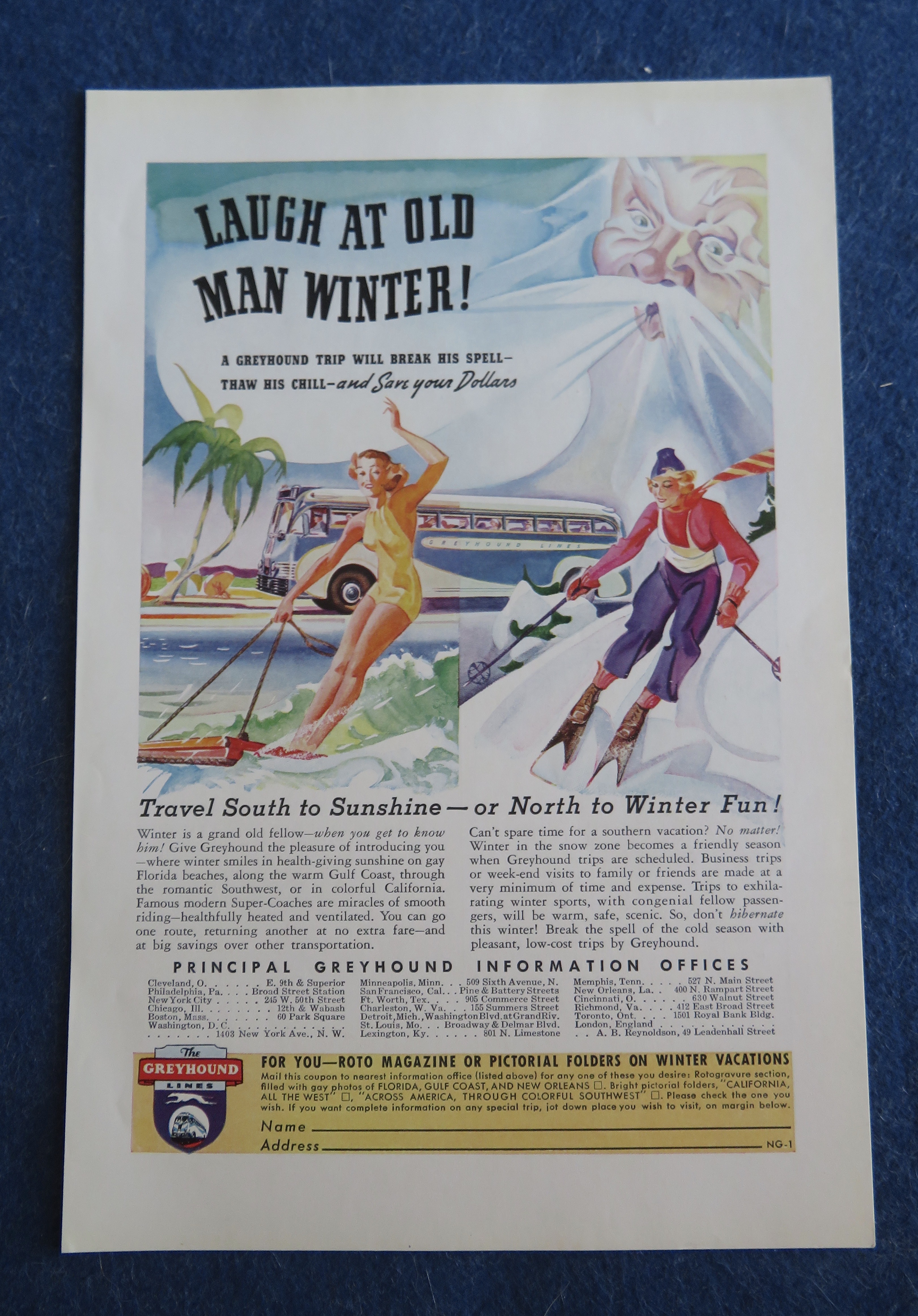 1938 Greyhound Lines with Laugh At Old Man Winter
