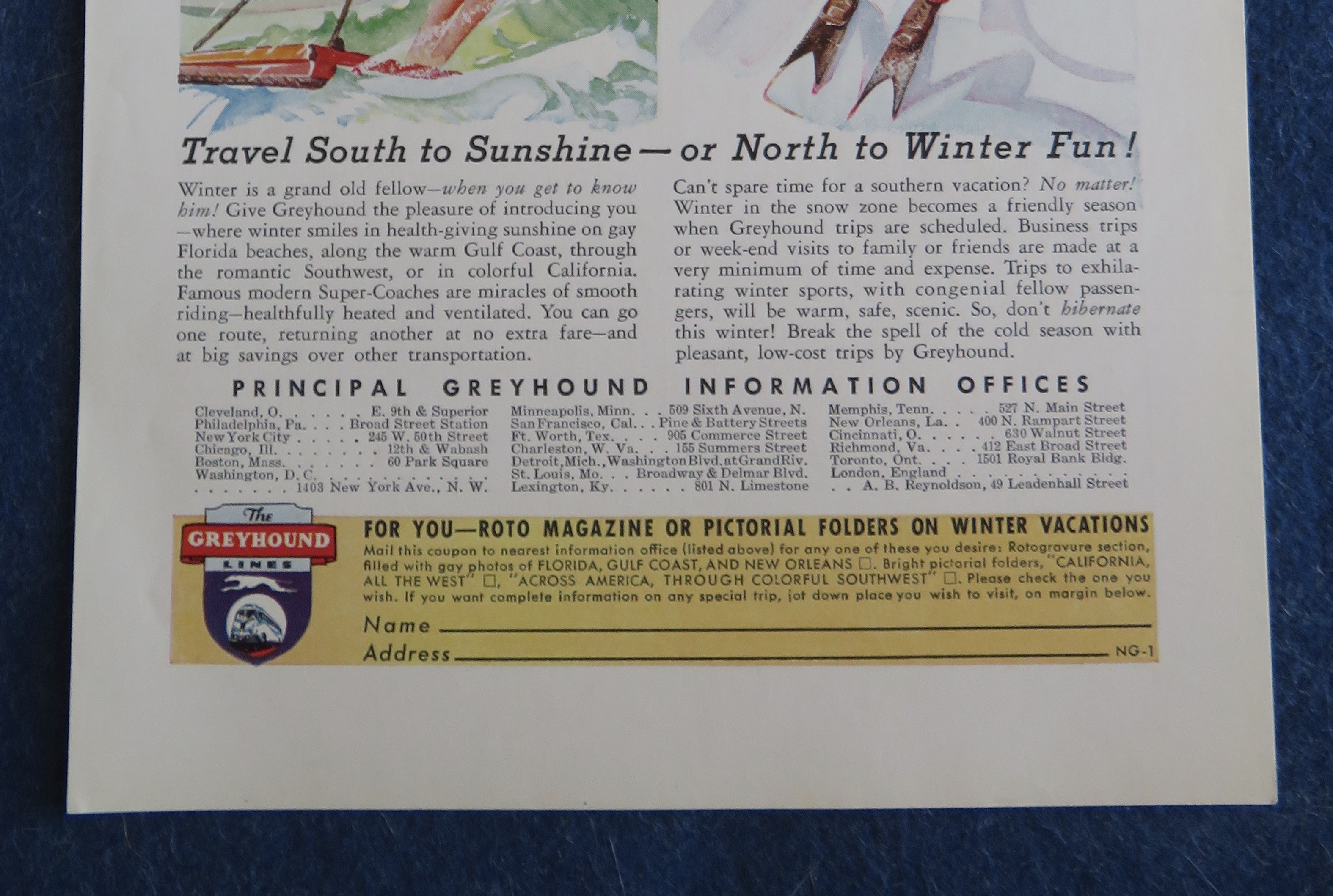 1938 Greyhound Lines with Laugh At Old Man Winter