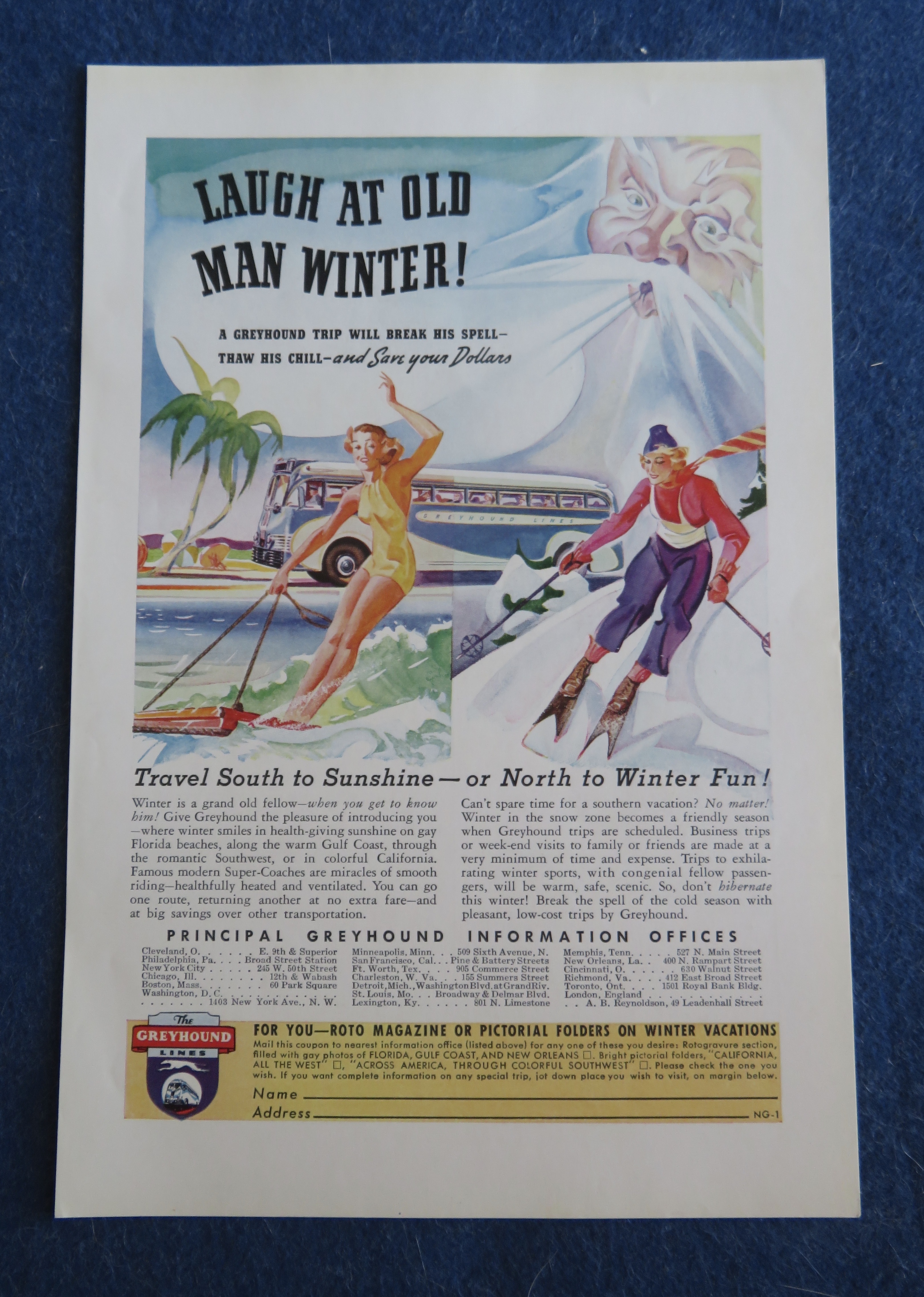 1938 Greyhound Lines with Laugh At Old Man Winter
