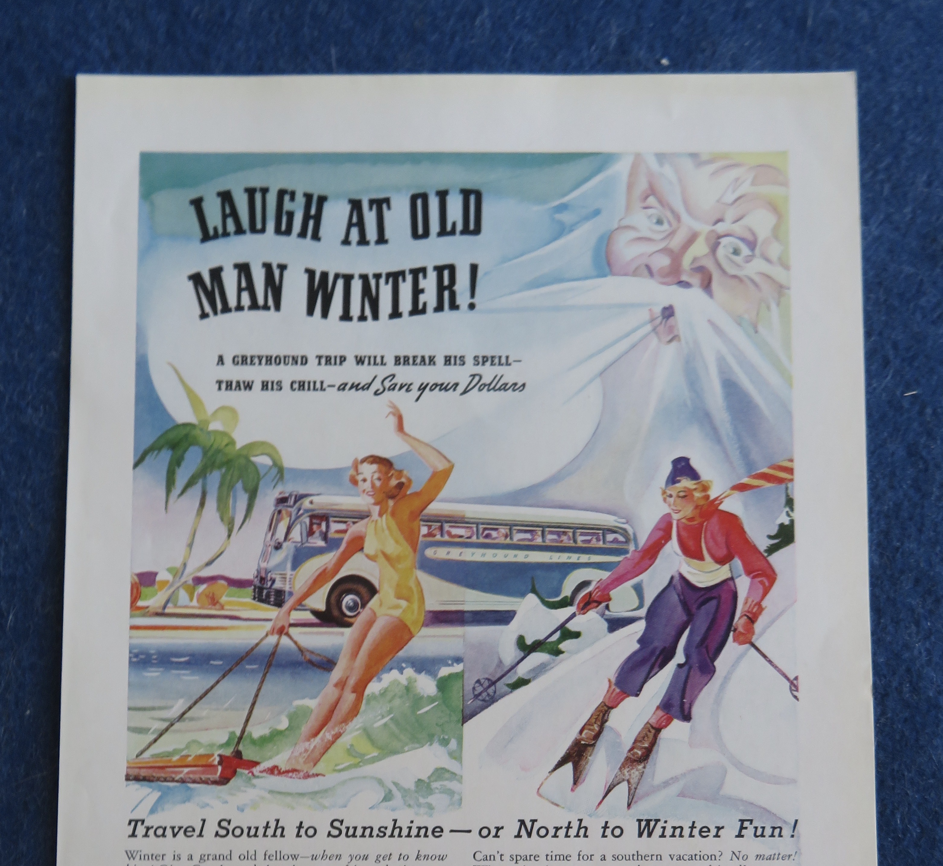 1938 Greyhound Lines with Laugh At Old Man Winter