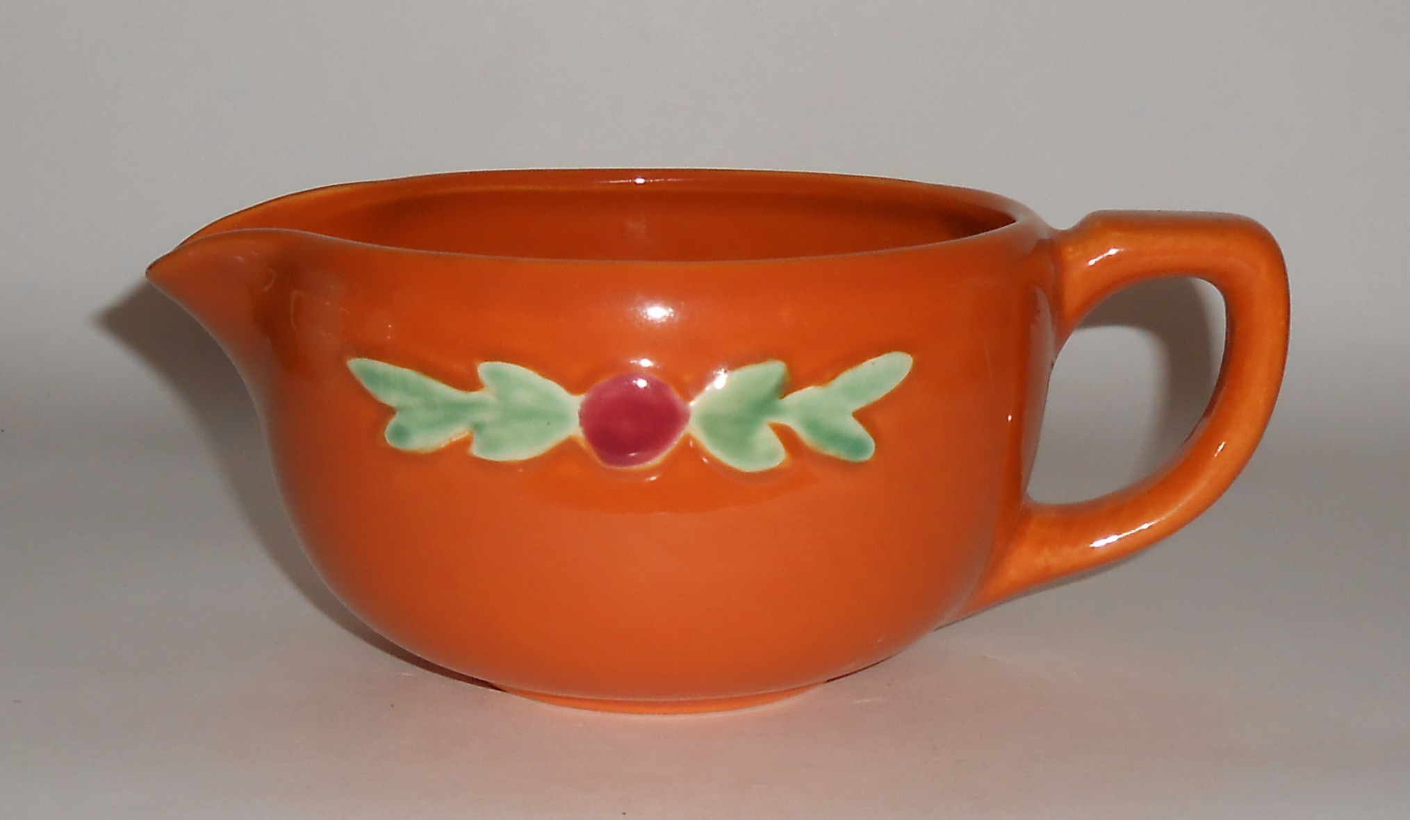 Coors Pottery Rosebud Orange Small Handled Batter Bowl