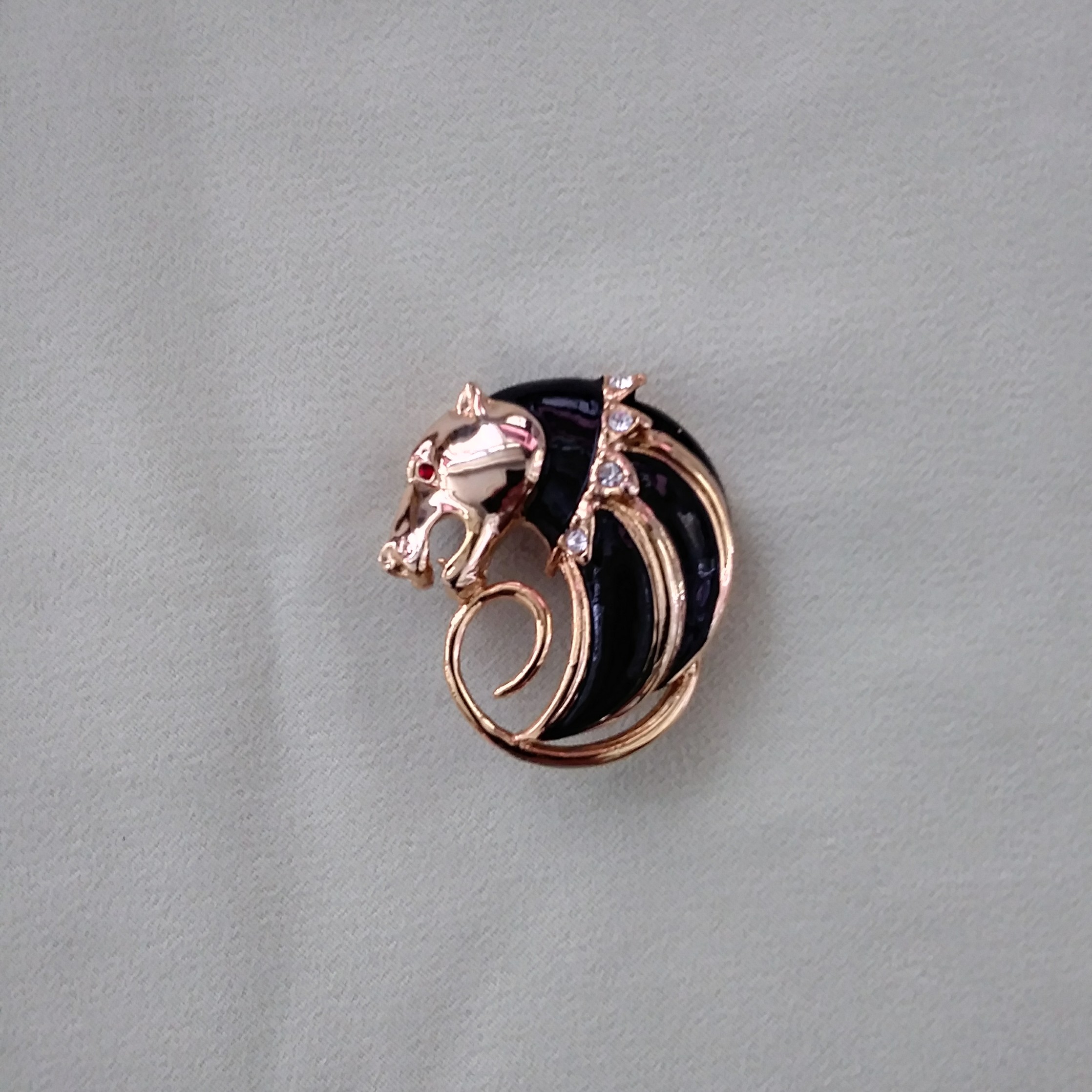 Panther Brooch Pin 2 Pc Rhinestones
