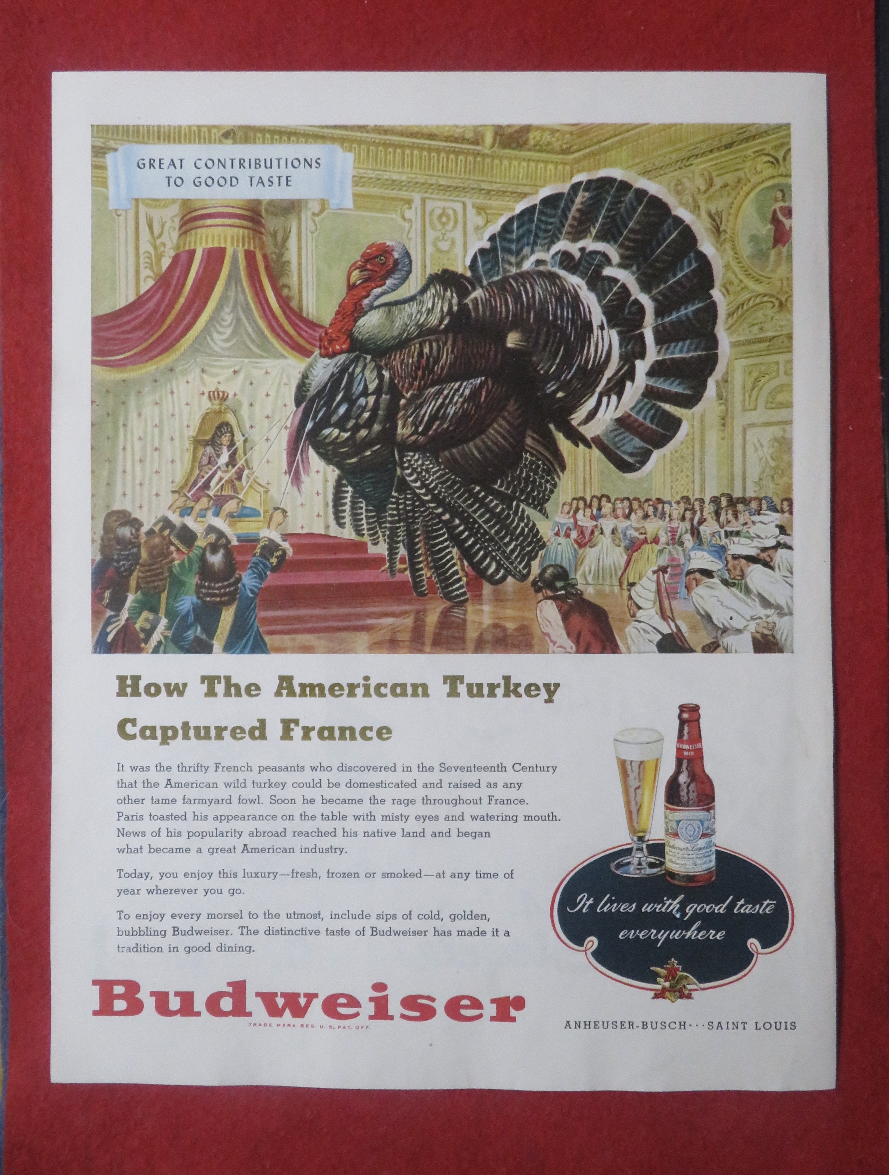 1948 Budweiser Beer with The American Turkey