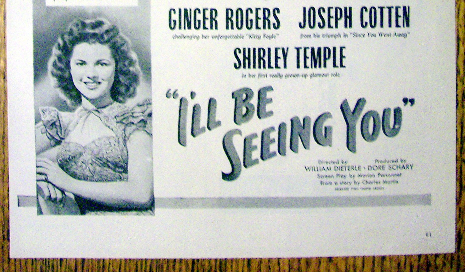 1944 I'll Be Seeing You with Shirley Temple