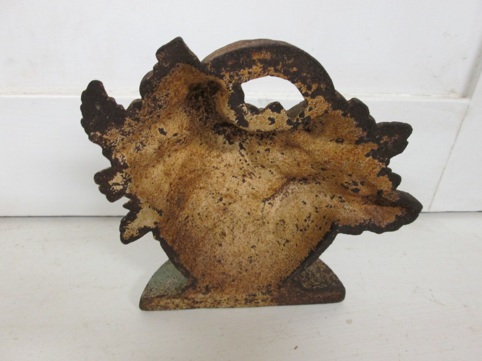 Door Stop Flower Basket Cast Iron