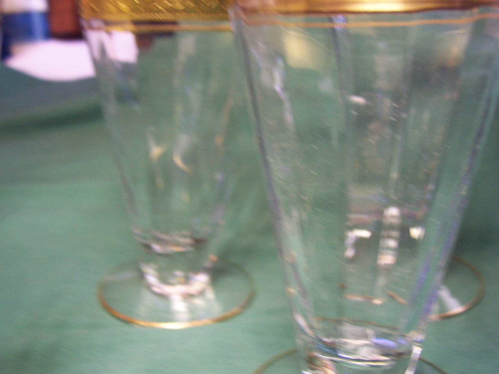 Fostoria Brocade Gold Encrusted Crystal set 5