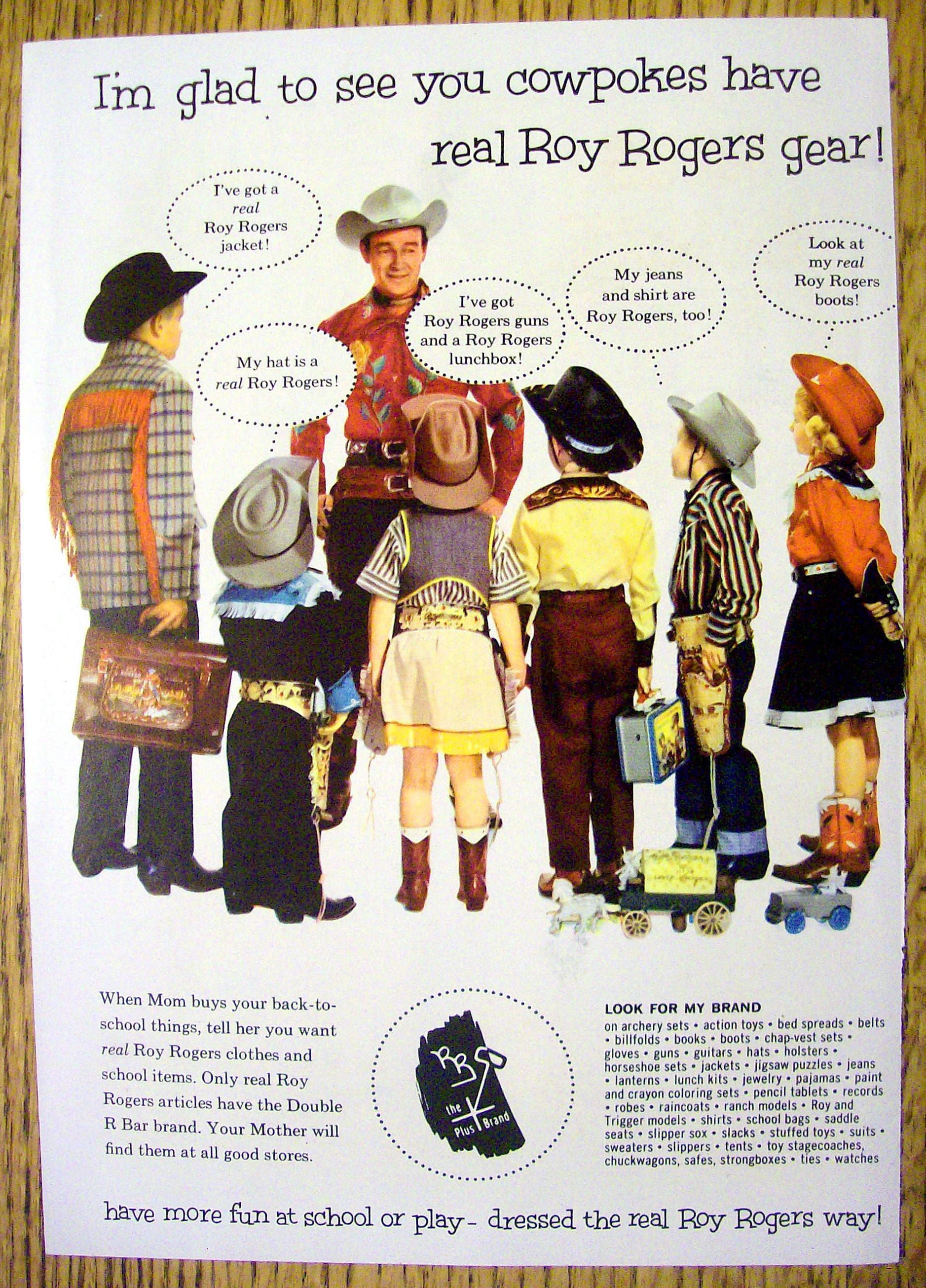 1950's Roy Rogers Gear with Roy Rogers & Children