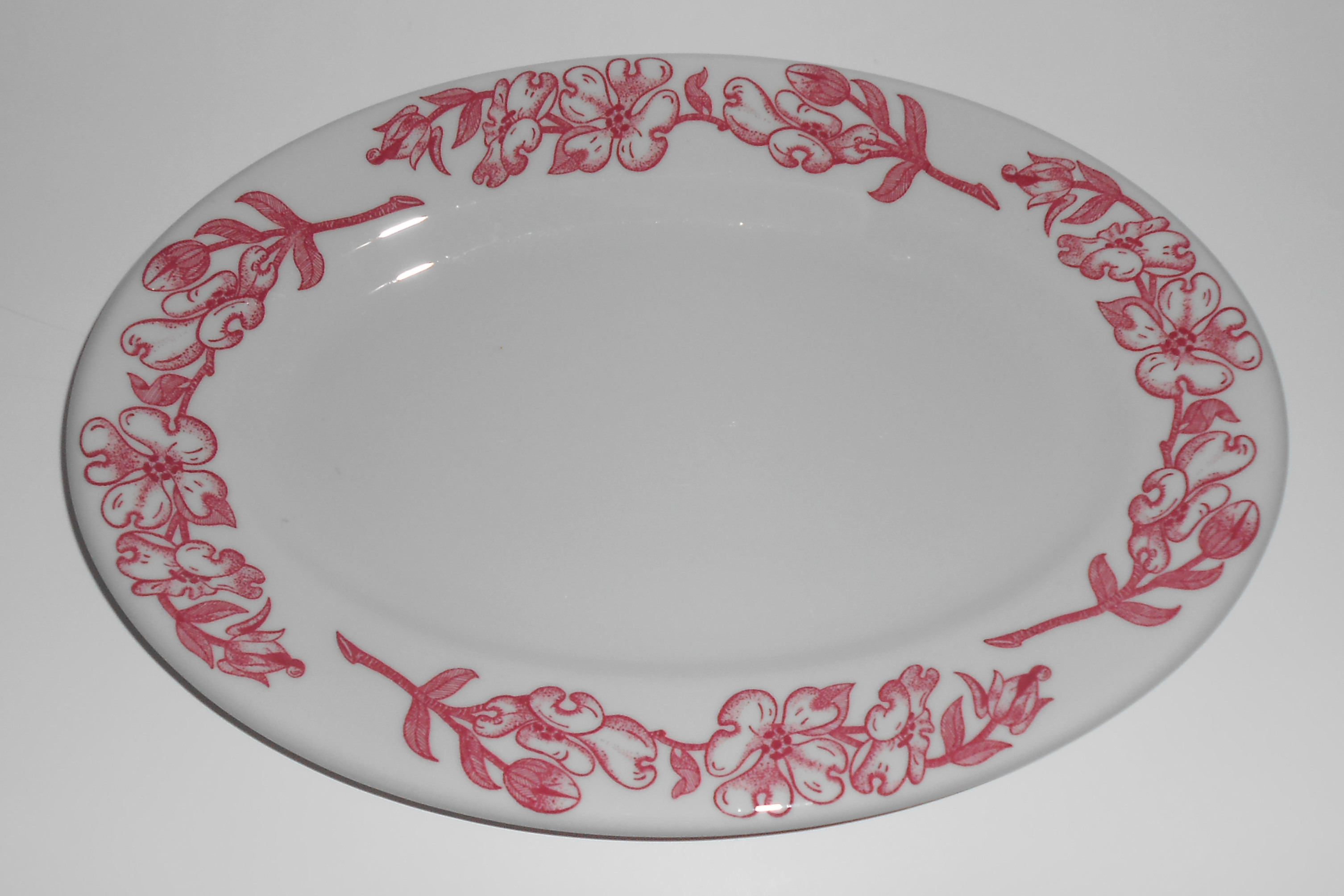 Shenango Restaurant China Large Red Dogwood Platter!