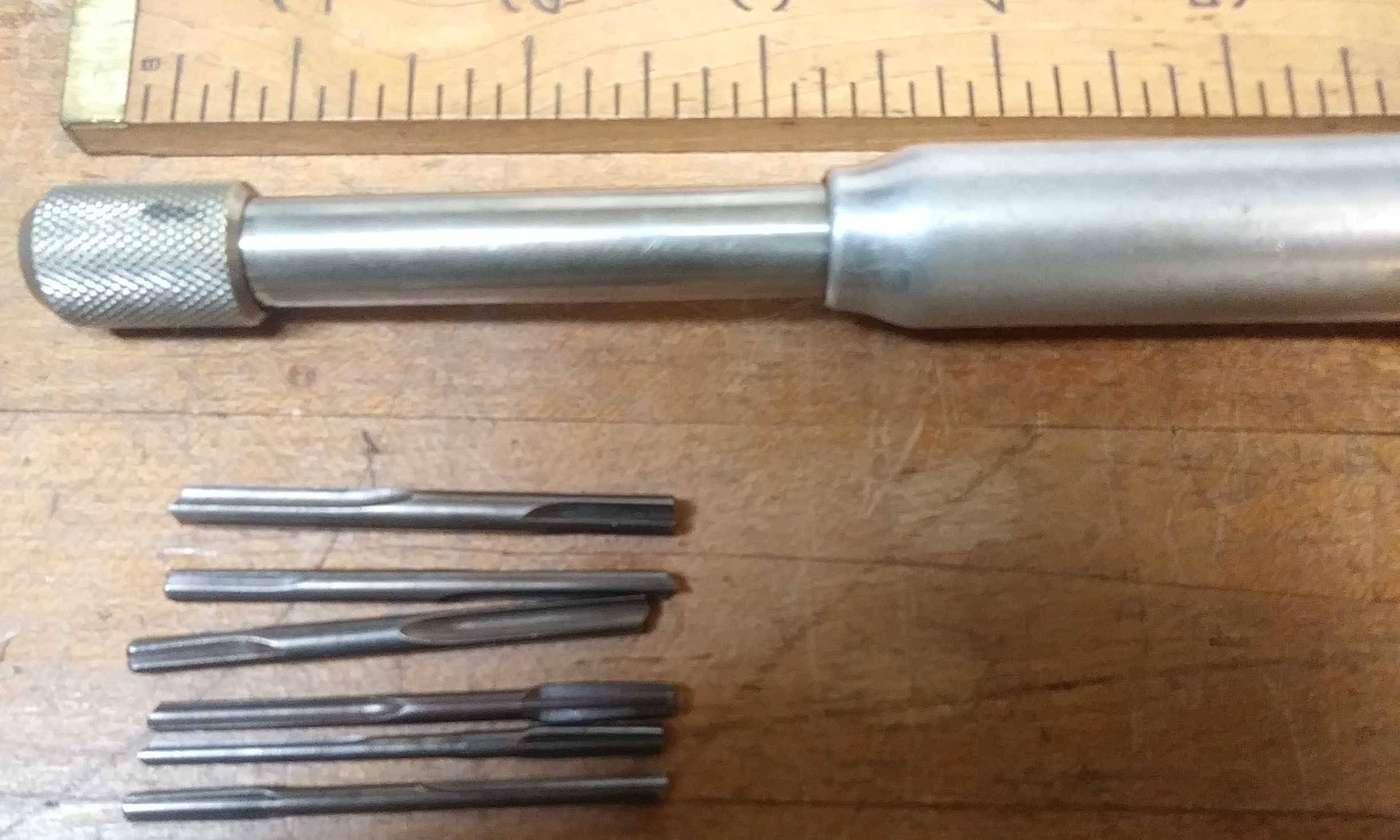 Millers Falls No. 188A Spiral Push Drill w/5 Bits