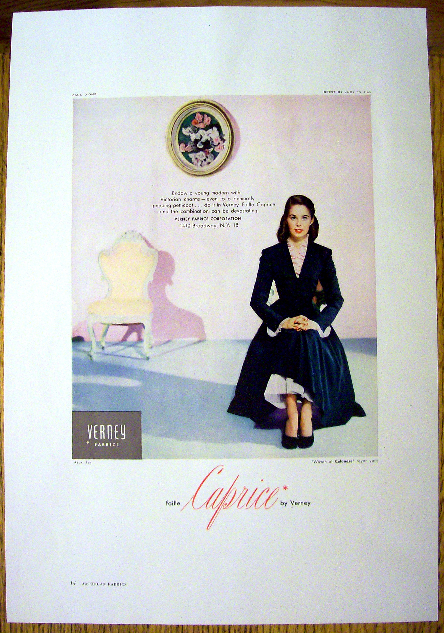 1948 Verney Fabric w/ Woman In Petticoat