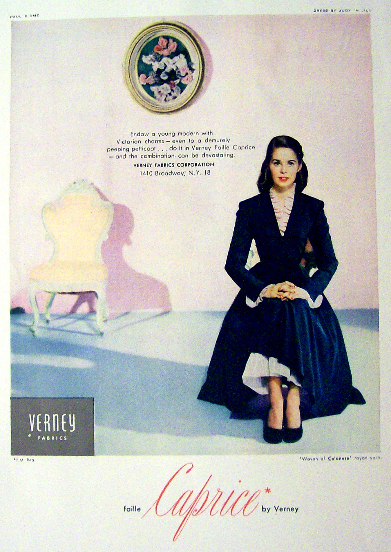 1948 Verney Fabric w/ Woman In Petticoat