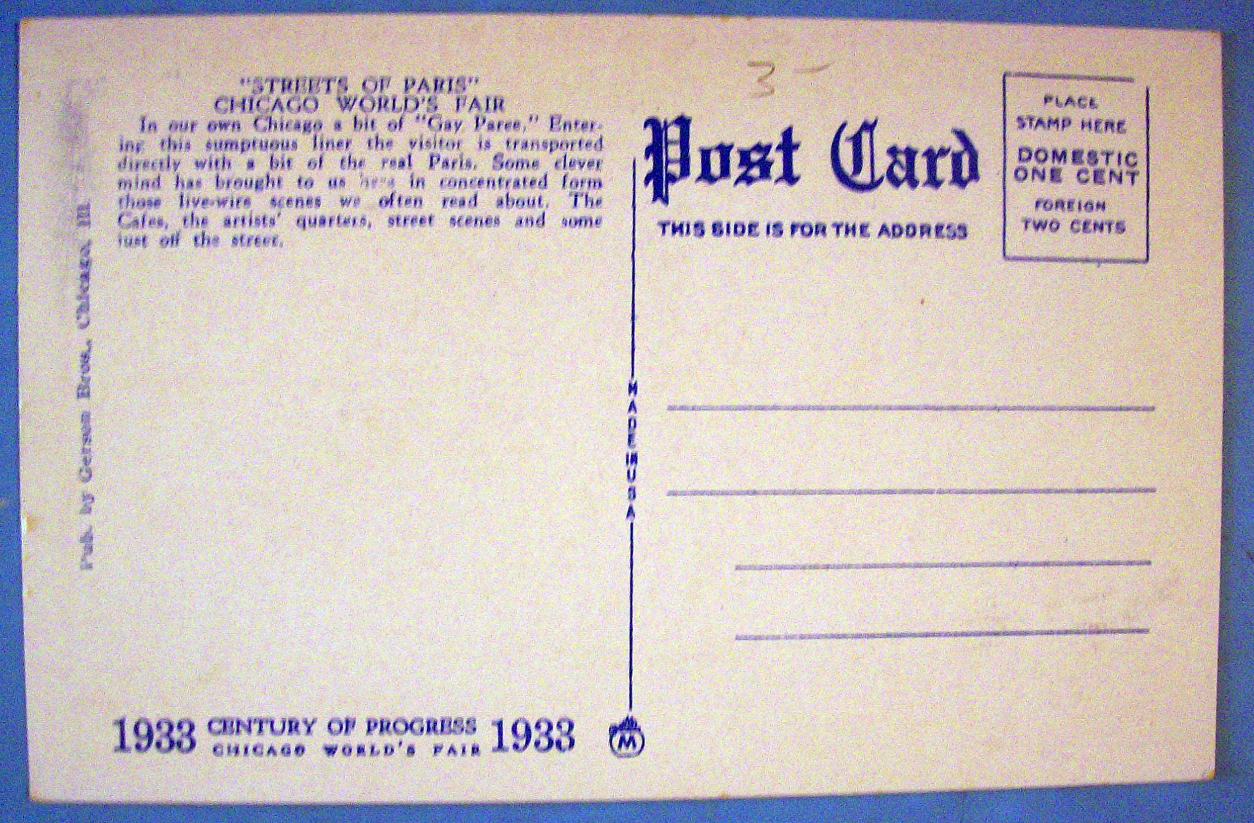 Crowds At Streets of Paris Postcard-Chicago World Fair