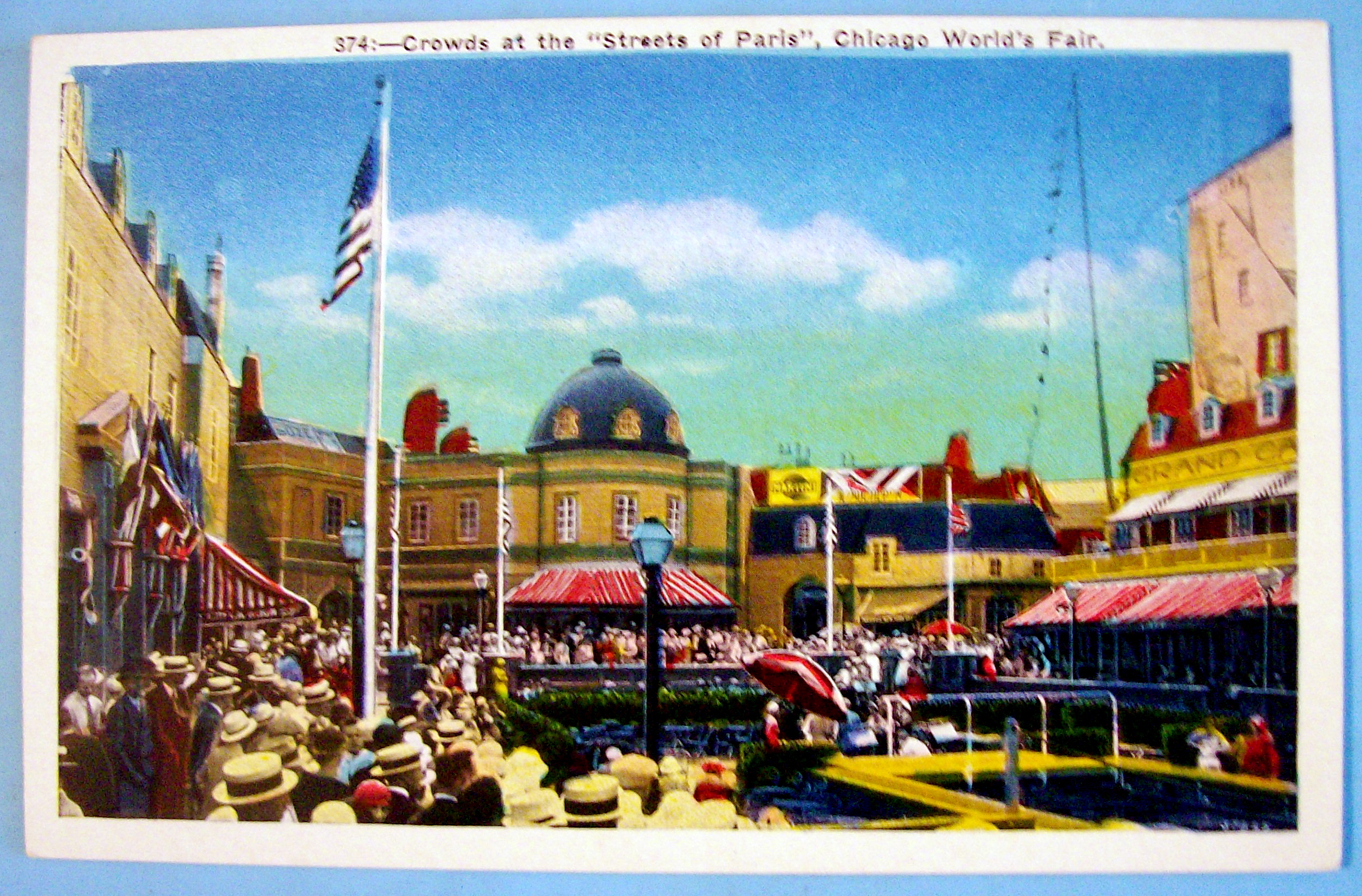 Crowds At Streets of Paris Postcard-Chicago World Fair