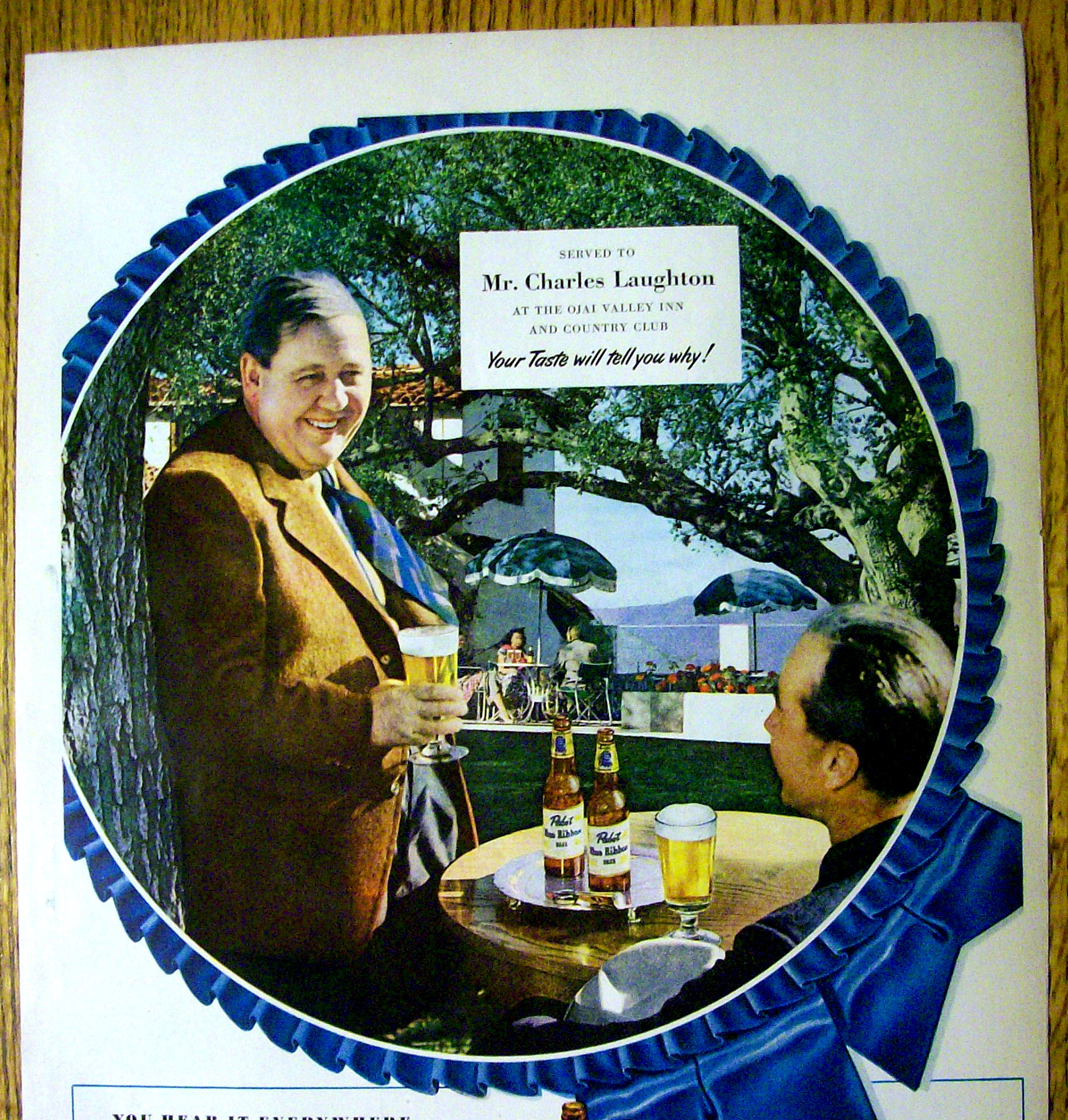 1949 Pabst Blue Ribbon Beer with Charles Laughton