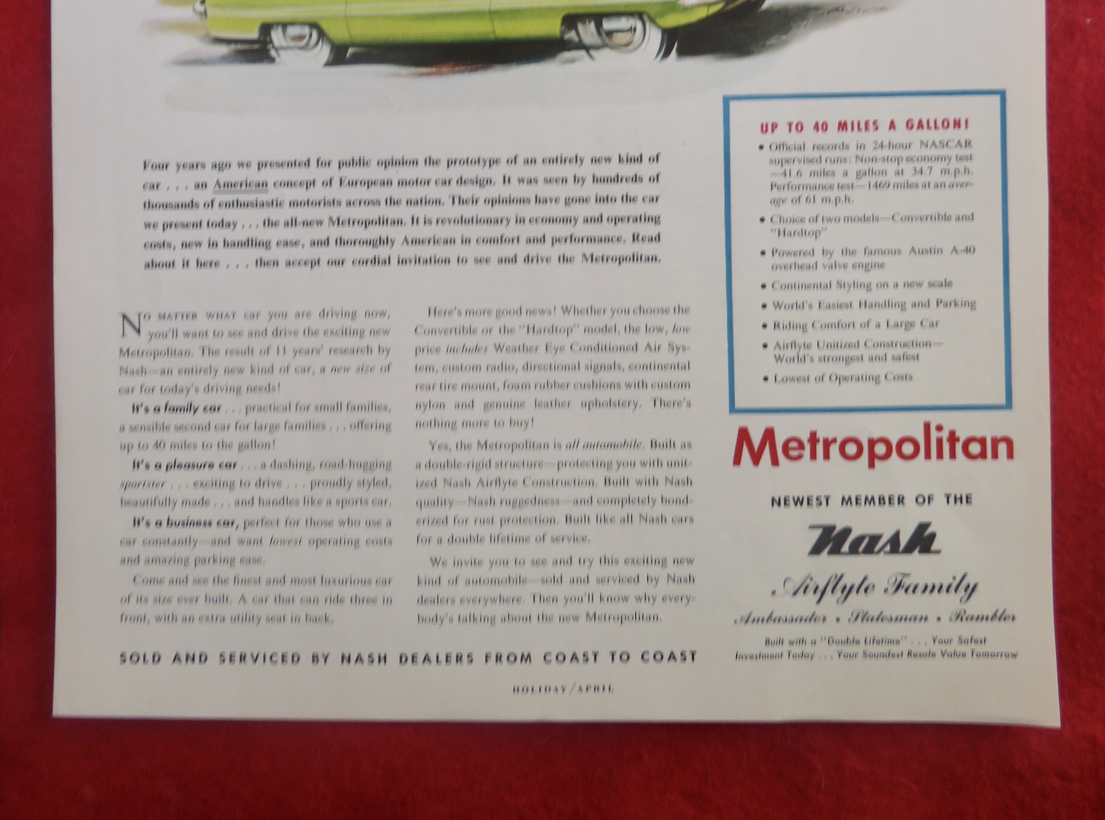 1950's Nash Automobile with The Metropolitan