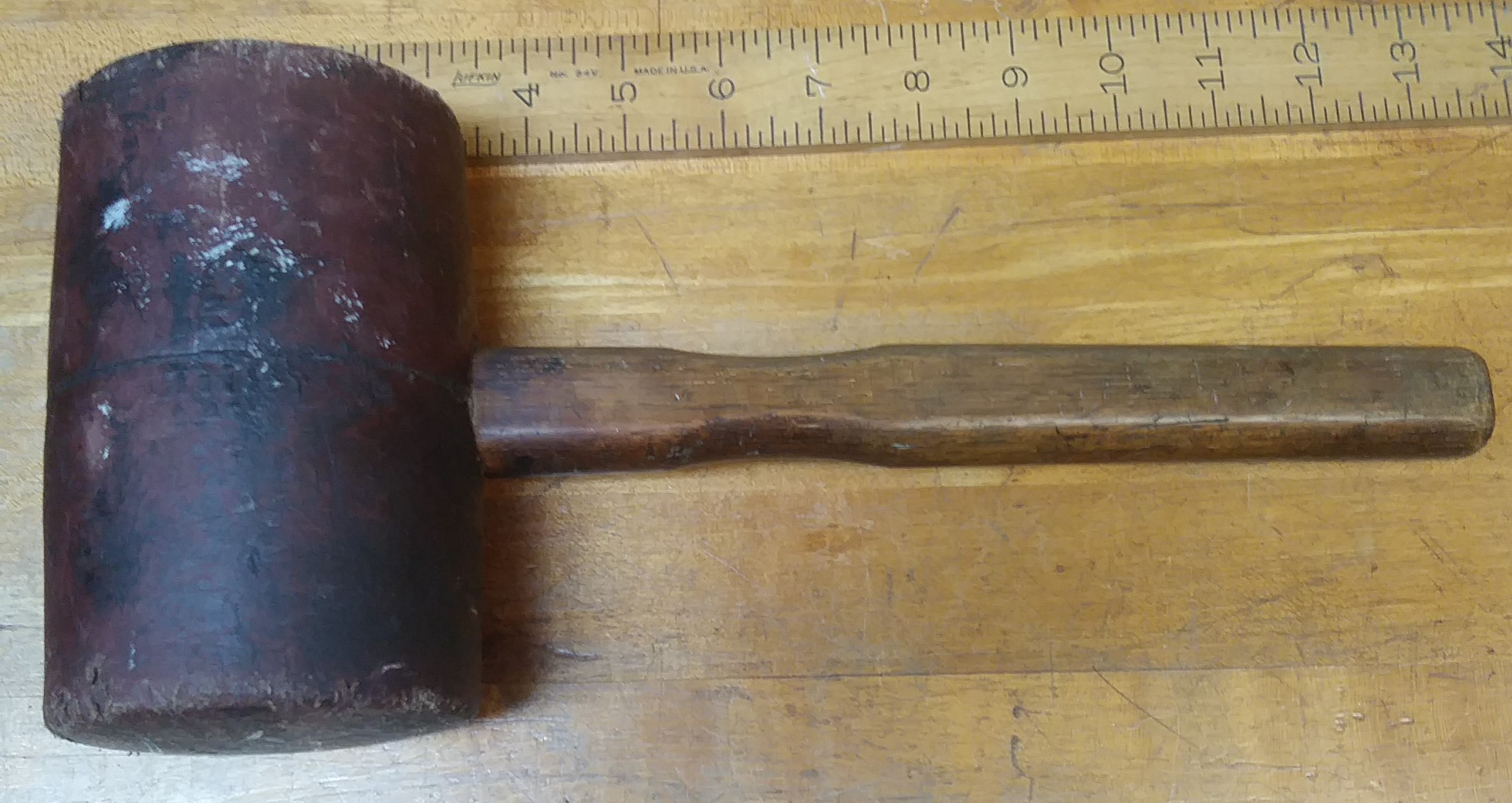 Pressed Leather Carving Mallet 3 pounds Antique
