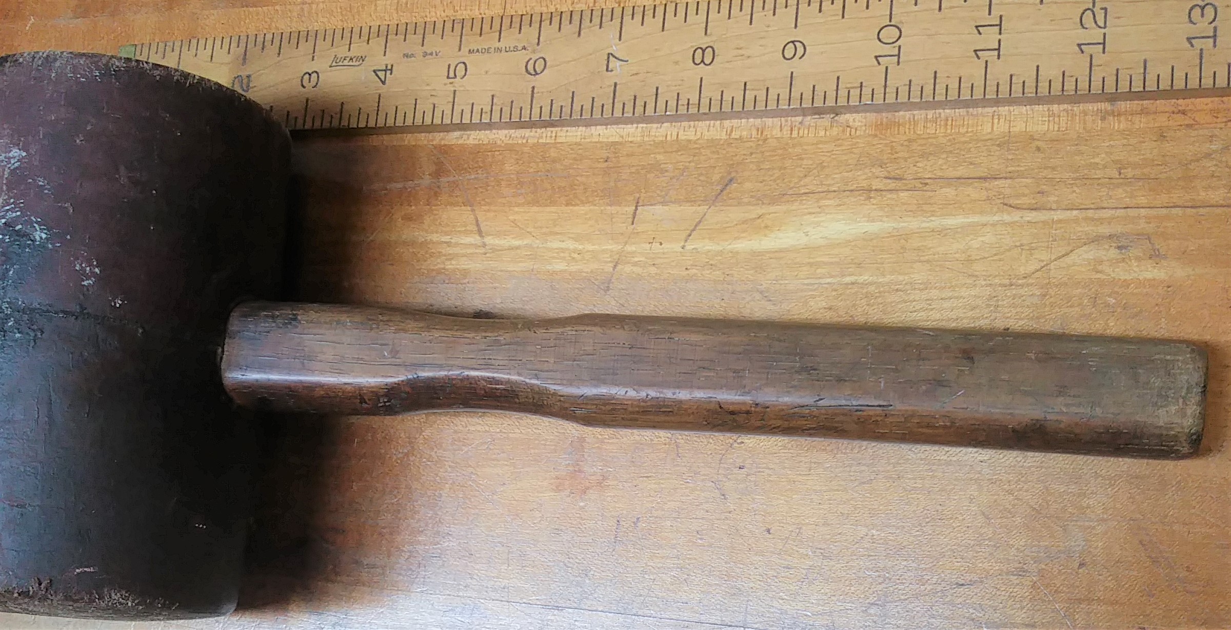 Pressed Leather Carving Mallet 3 pounds Antique